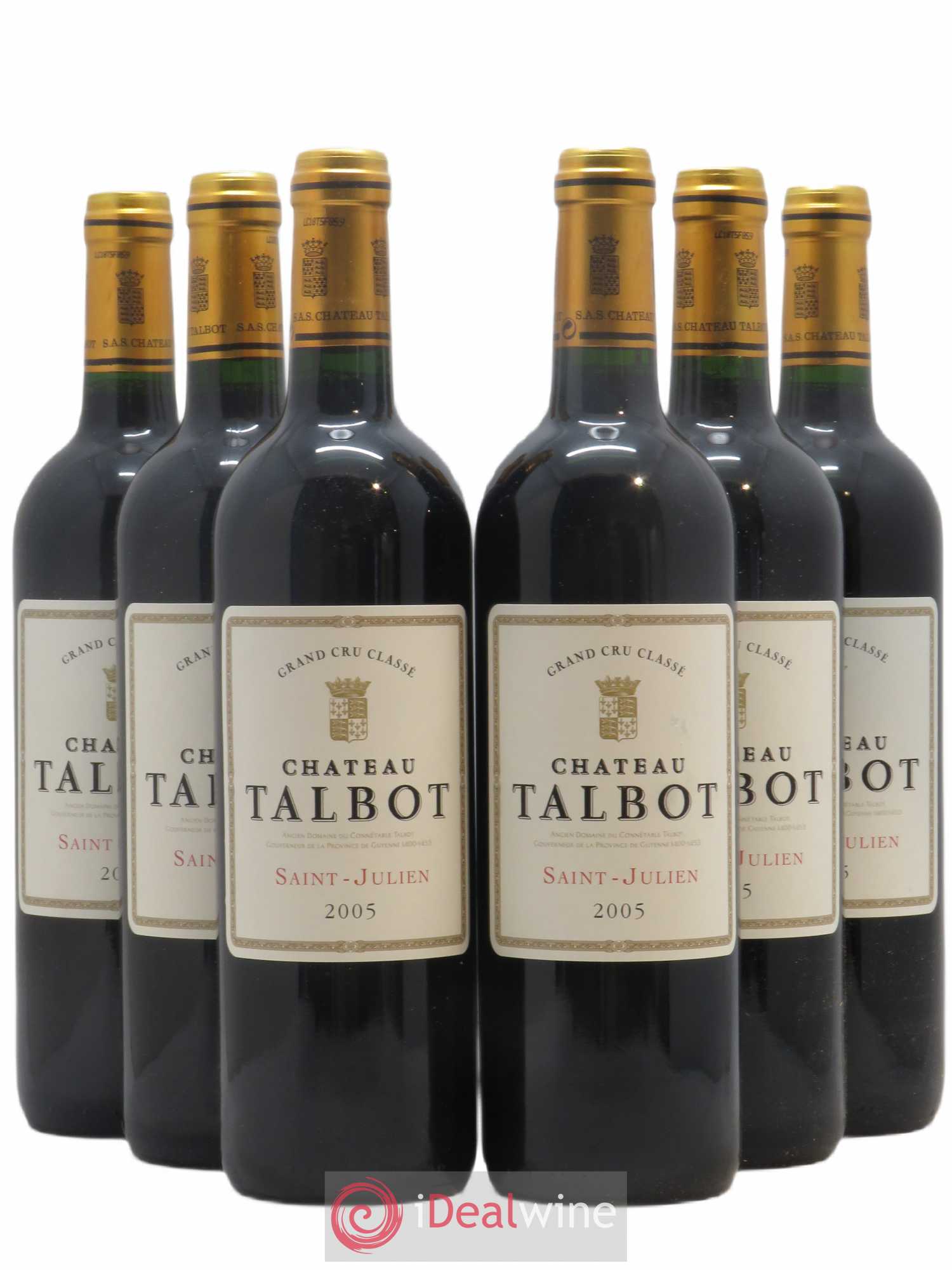 Château Talbot 4ème Grand Cru Classé 2005 - Lot de 6 bouteilles - 0