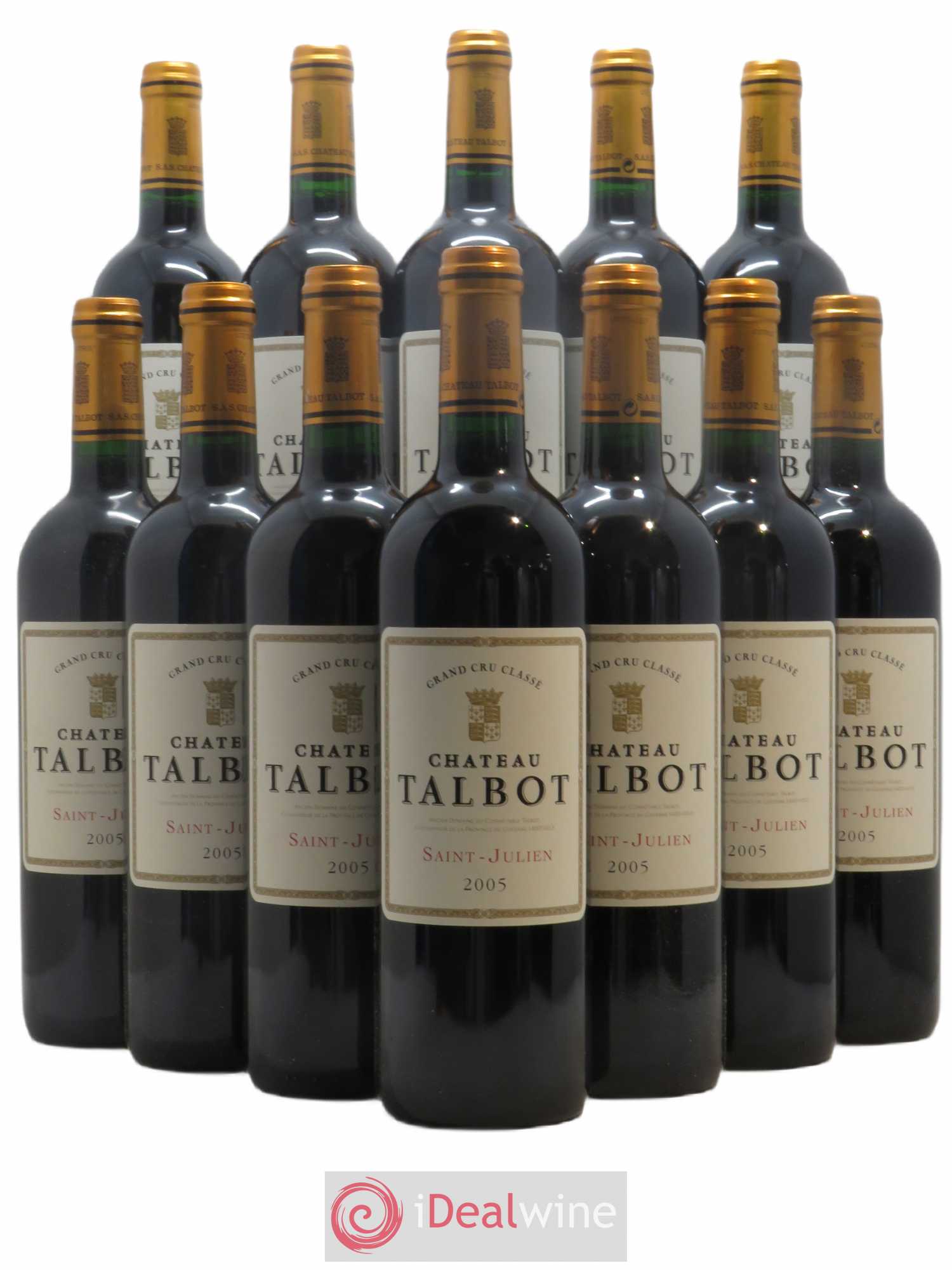Château Talbot 4ème Grand Cru Classé 2005 - Lot de 12 bouteilles - 0