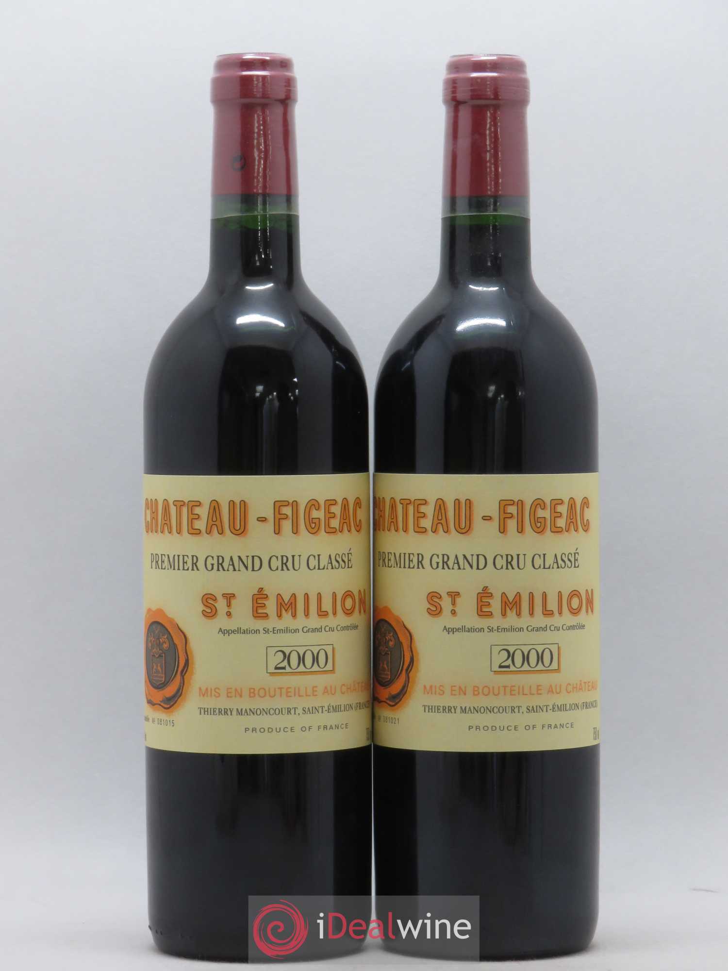 Château Figeac 1er Grand Cru Classé A 2000 - Lot de 2 bouteilles - 0