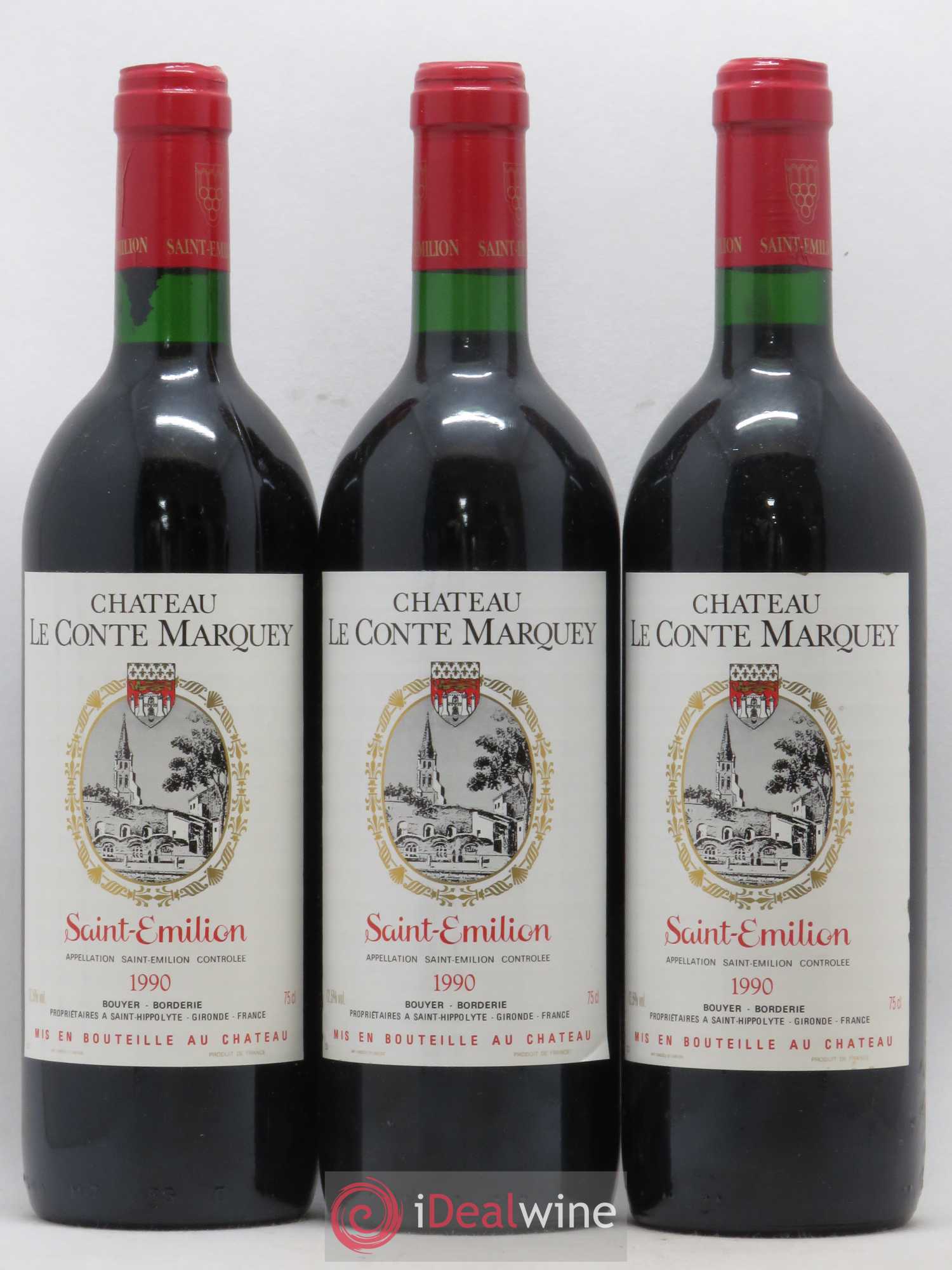 Saint-Émilion Château Le Conte Marquey 1990 - Posten von 6 Flaschen - 1