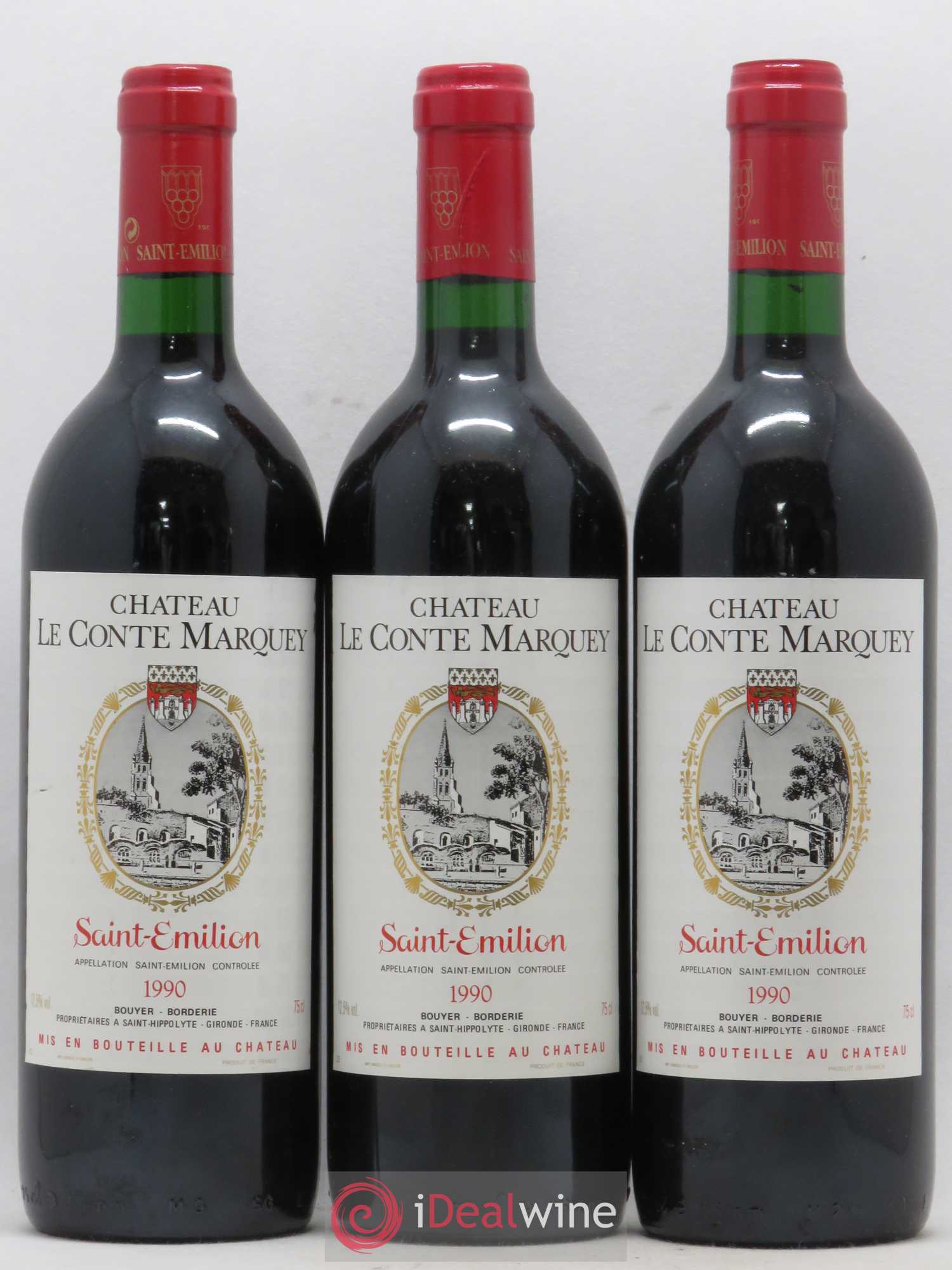 Saint-Émilion Château Le Conte Marquey 1990 - Posten von 6 Flaschen - 1