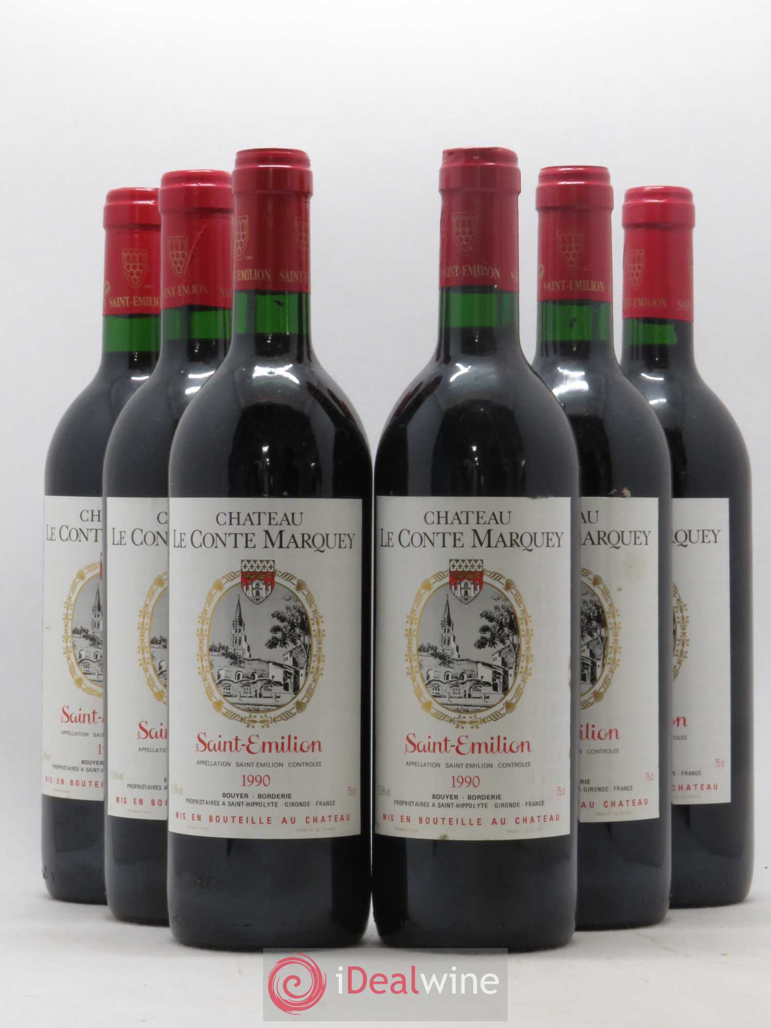 Saint-Émilion Château Le Conte Marquey 1990 - Posten von 6 Flaschen - 0