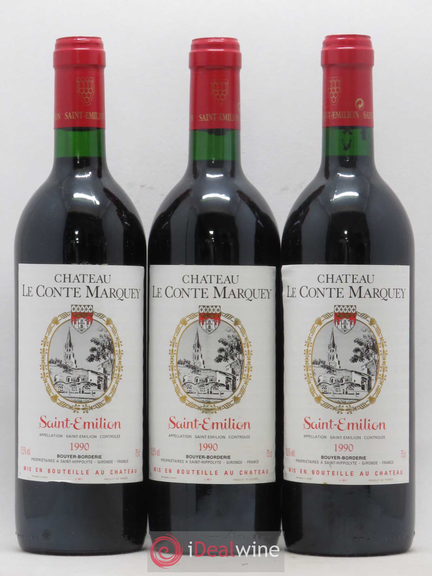 Saint-Émilion Château Le Conte Marquey 1990 - Posten von 6 Flaschen - 1