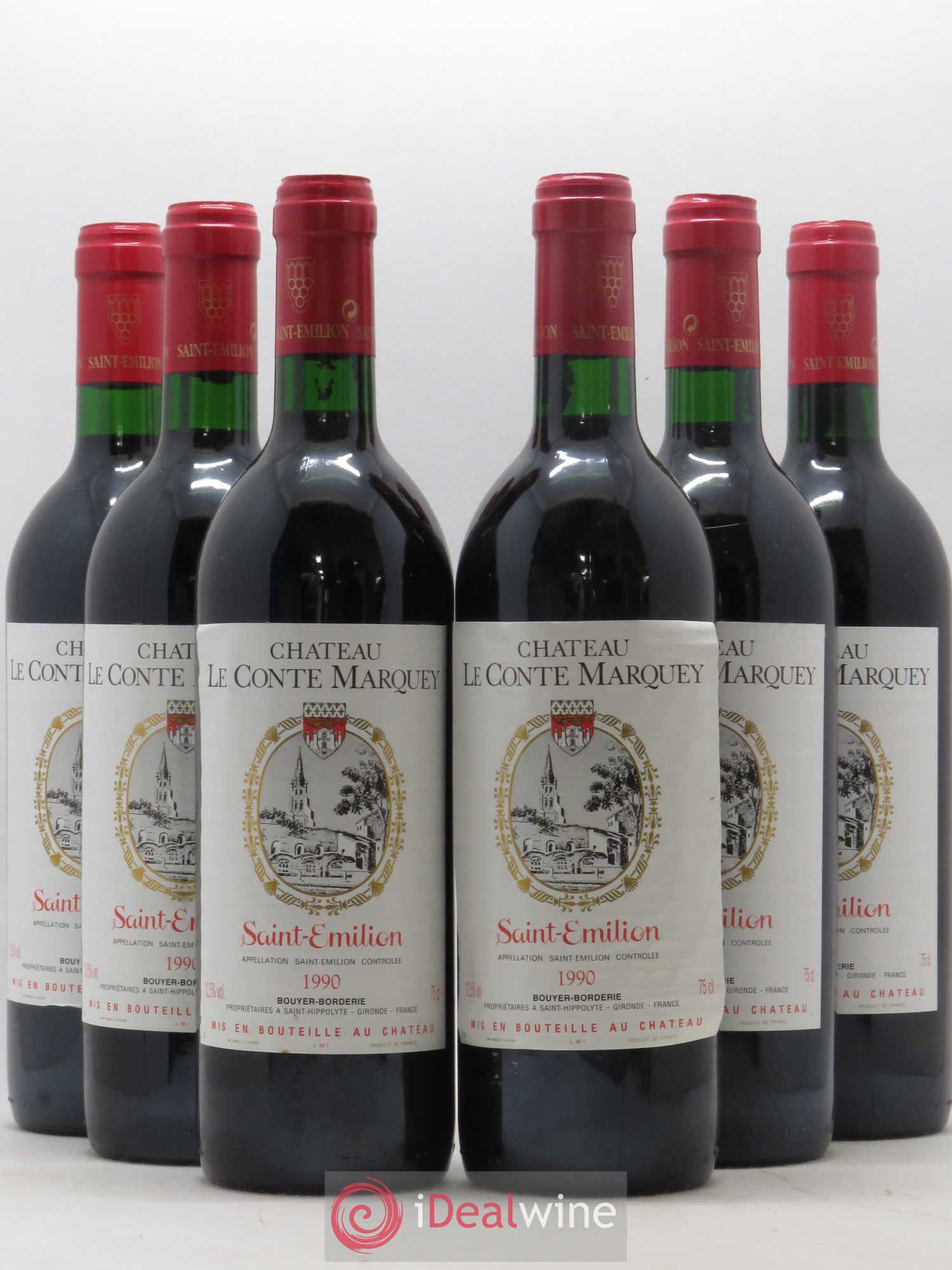 Saint-Émilion Château Le Conte Marquey 1990 - Posten von 6 Flaschen - 0