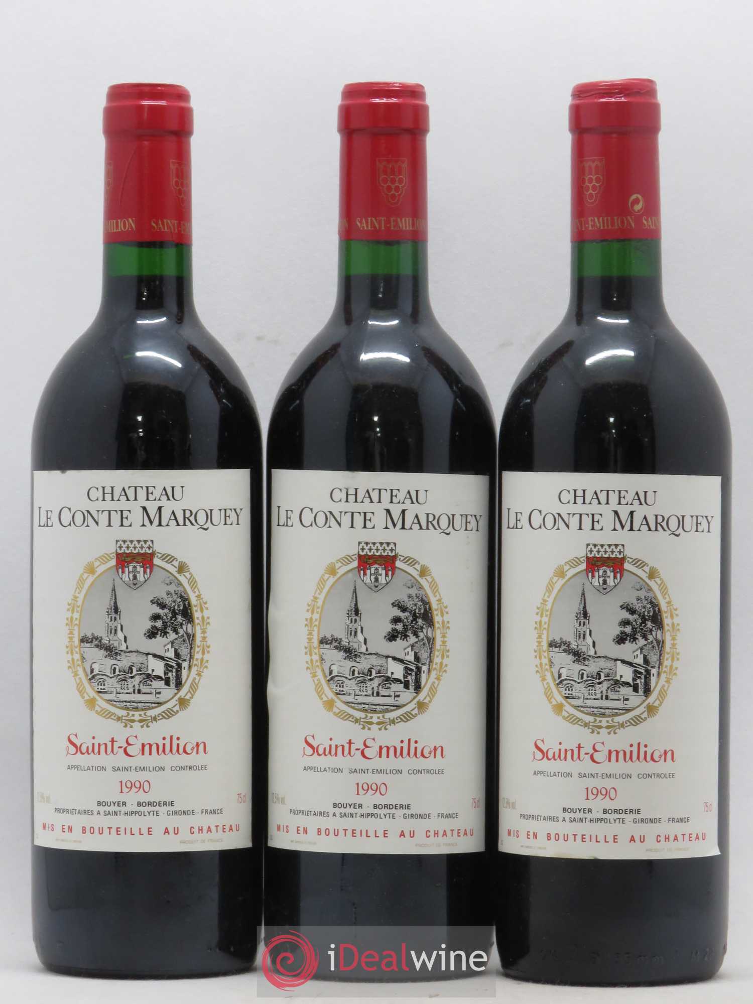 Saint-Émilion Château Le Conte Marquey 1990 - Posten von 3 Flaschen - 0