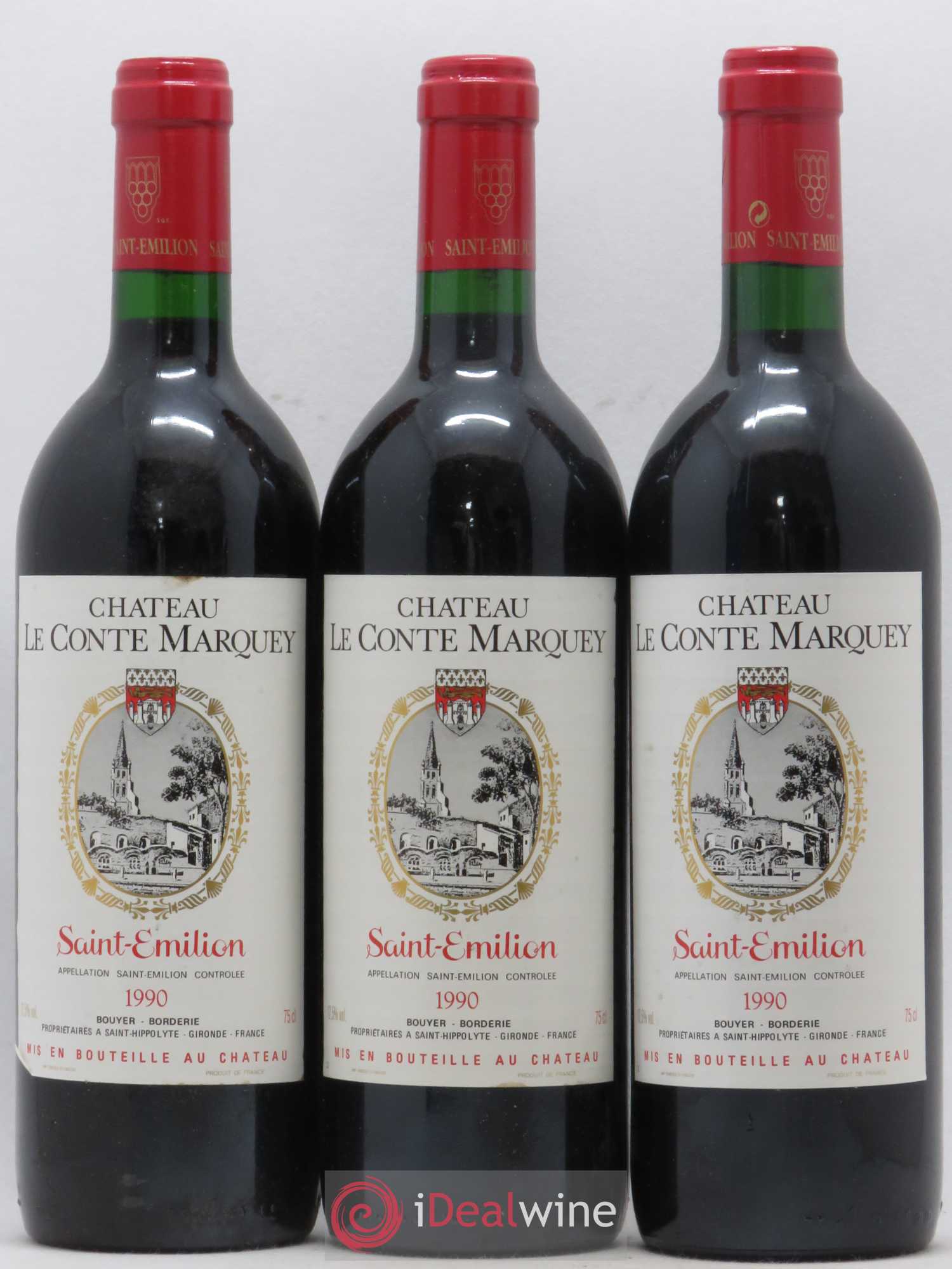 Saint-Émilion Château Le Conte Marquey 1990 - Posten von 3 Flaschen - 0