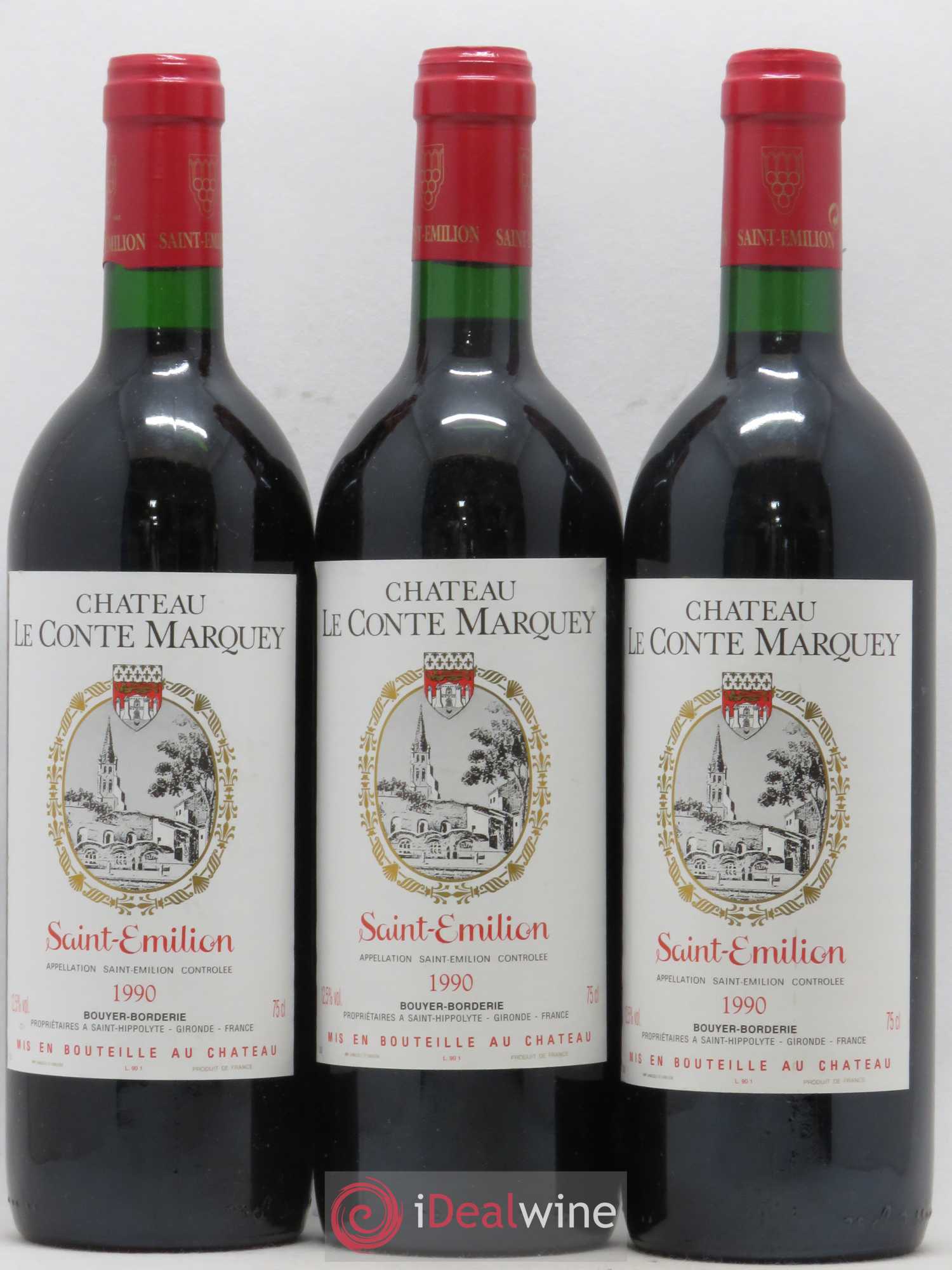Saint-Émilion Château Le Conte Marquey 1990 - Posten von 3 Flaschen - 0