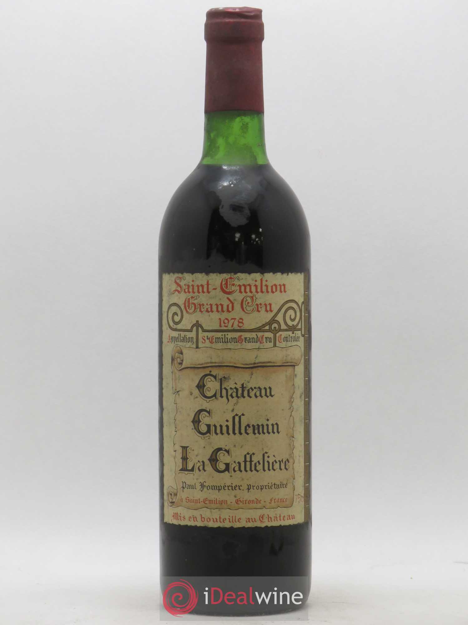 Saint-Émilion Grand Cru Château Guillemin La Gaffelière 1978 - Posten von 1 Flasche - 0