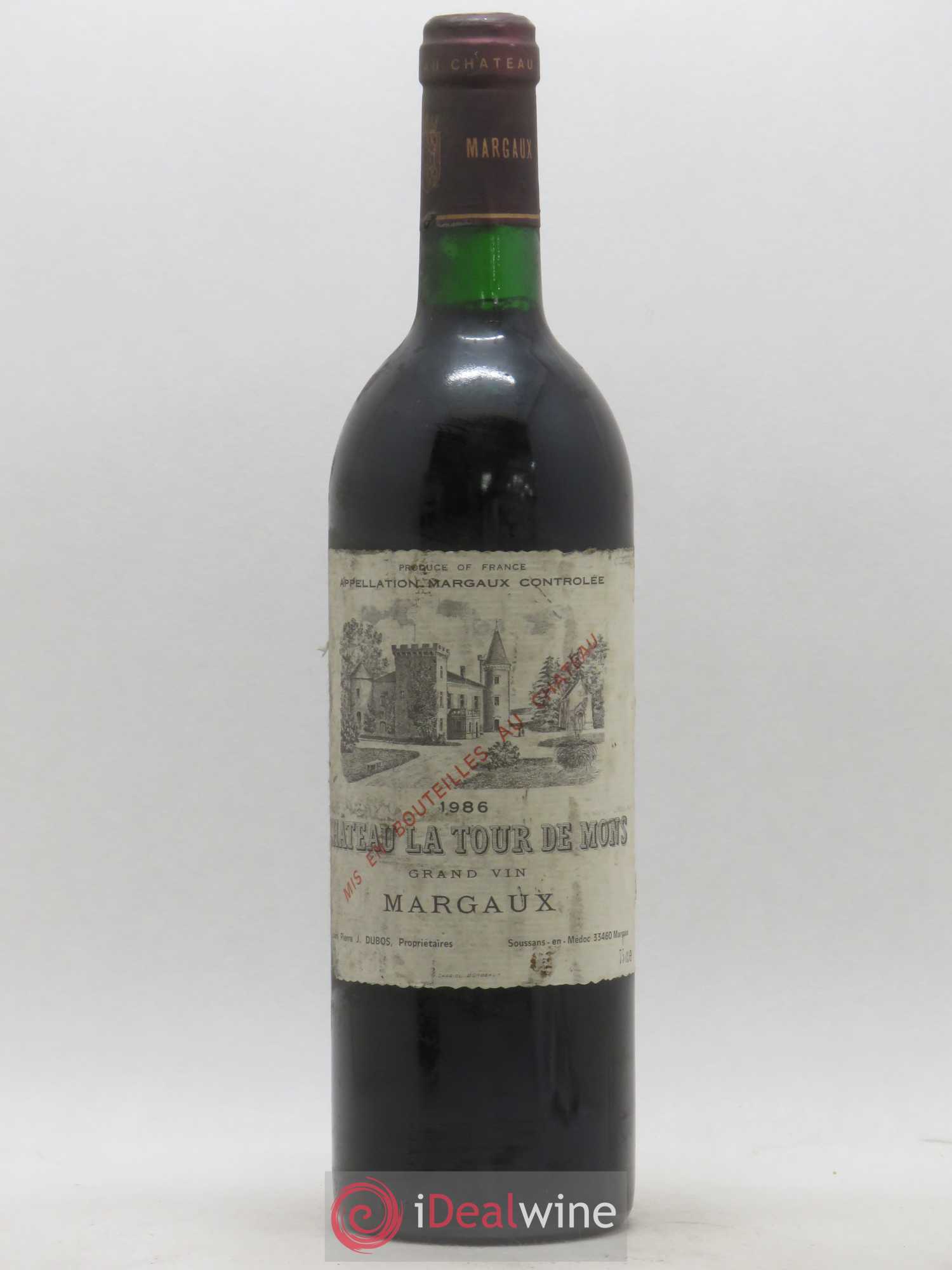 Château la Tour de Mons Cru Bourgeois 1986 - Lot de 1 bouteille - 0