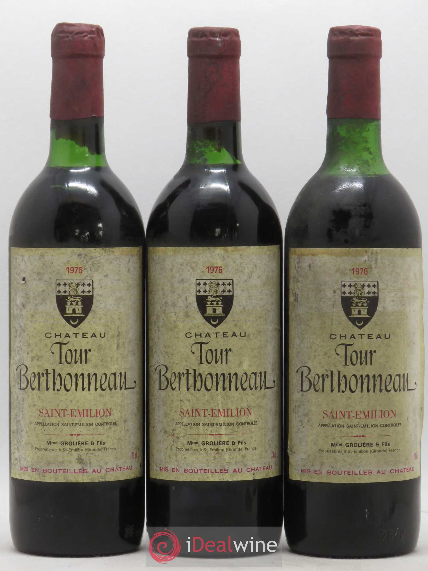 Saint-Émilion Chateau Tour Berthonneau (sans prix de réserve) 1976 - Posten von 3 Flaschen - 0