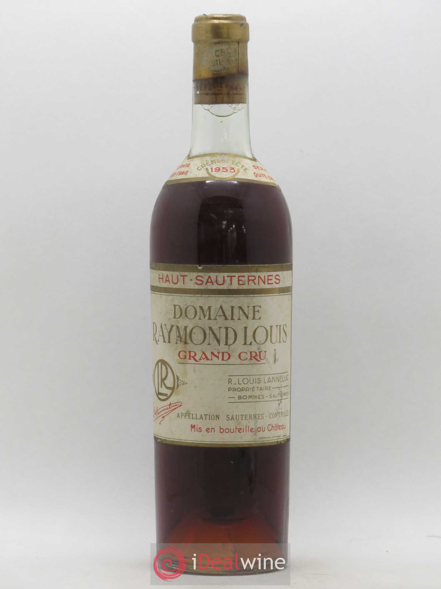 Sauternes Creme de Tete Domaine Raymond Louis 1953 - Lotto di 1 bottiglia - 0