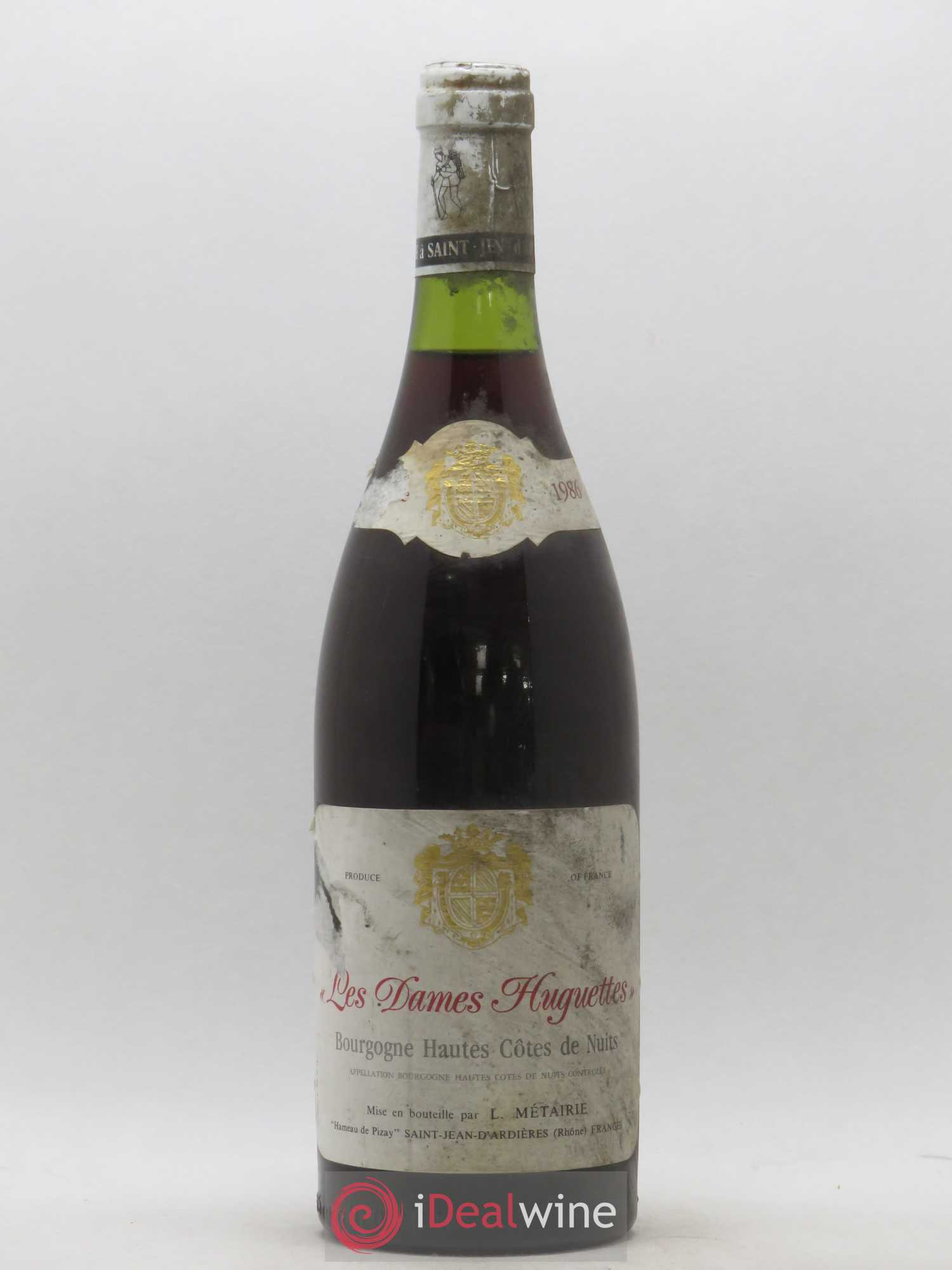 Hautes-Côtes de Nuits Les Dames Huguettes Métairie 1986 - Posten von 1 Flasche - 0
