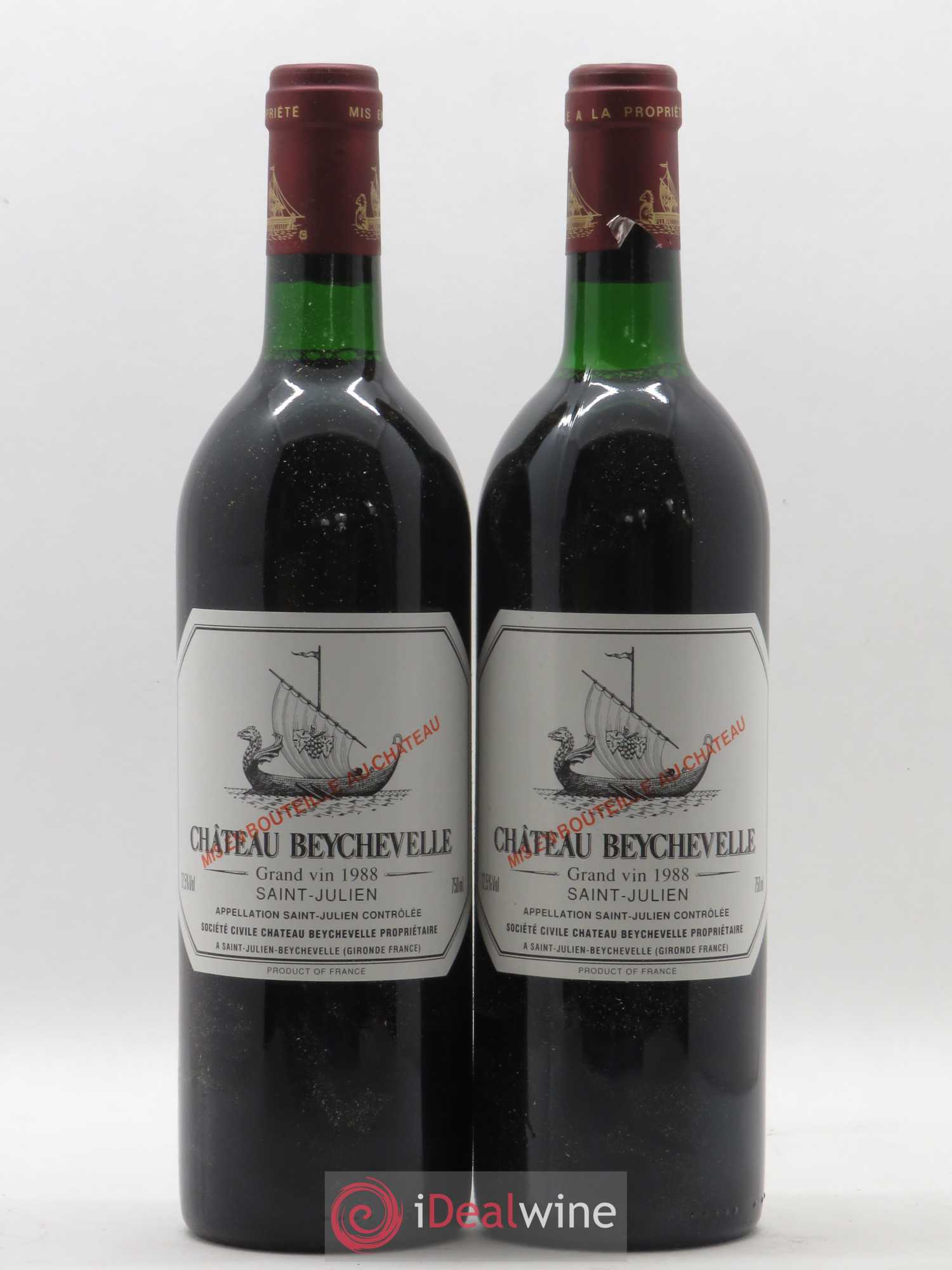Château Beychevelle 4ème Grand Cru Classé 1988 - Lot de 2 bouteilles - 0
