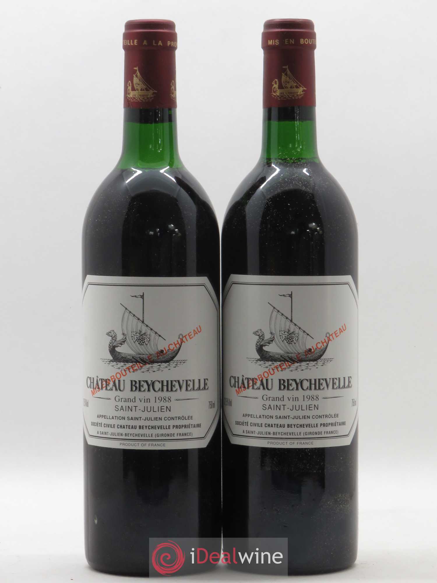 Château Beychevelle 4ème Grand Cru Classé 1988 - Lot de 2 bouteilles - 0