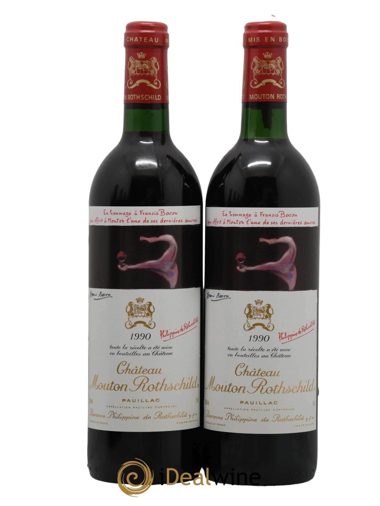 Château Mouton Rothschild 1er Grand Cru Classé 1990 - Lot de 2 bouteilles - 0