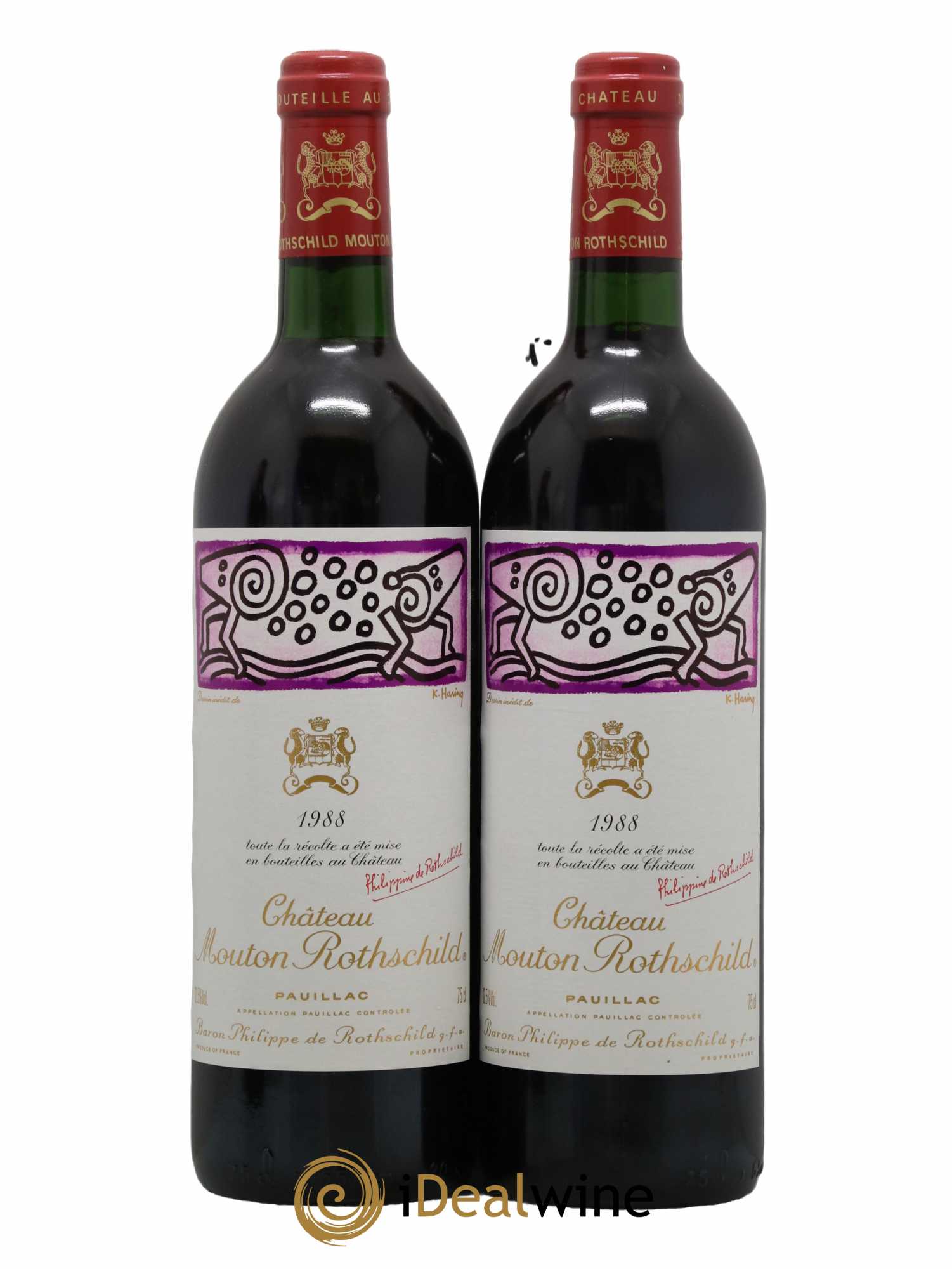 Château Mouton Rothschild 1er Grand Cru Classé 1988 - Lot de 2 bouteilles - 0