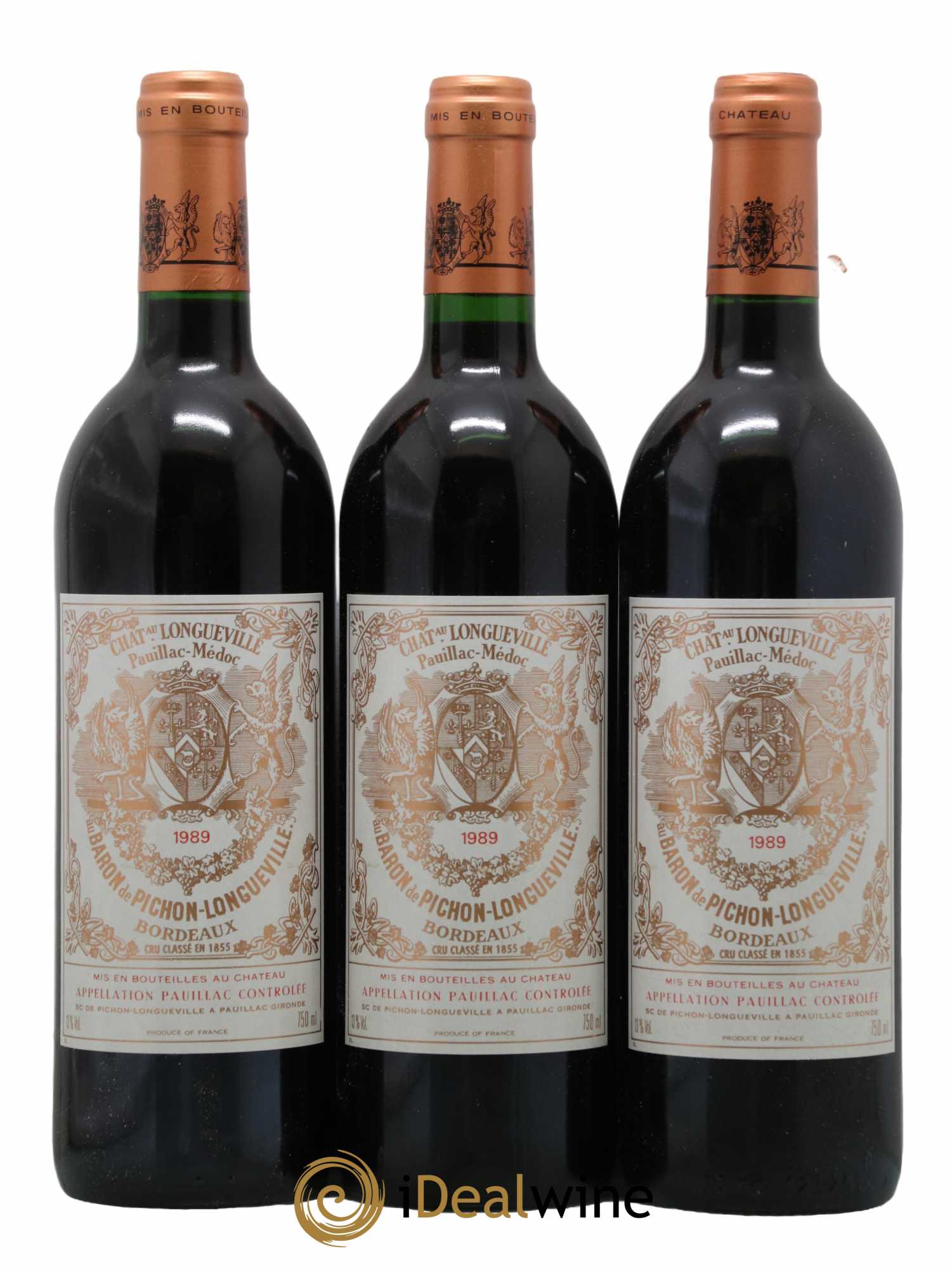 Pichon Longueville Baron 2ème Grand Cru Classé 1989 - Lot de 3 bouteilles - 0