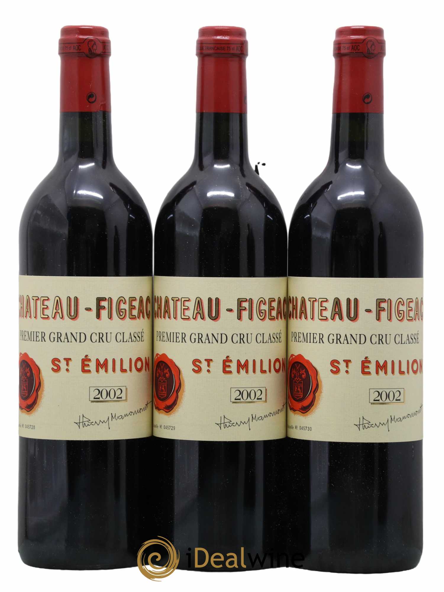 Château Figeac 1er Grand Cru Classé A 2002 - Lot de 3 bouteilles - 0