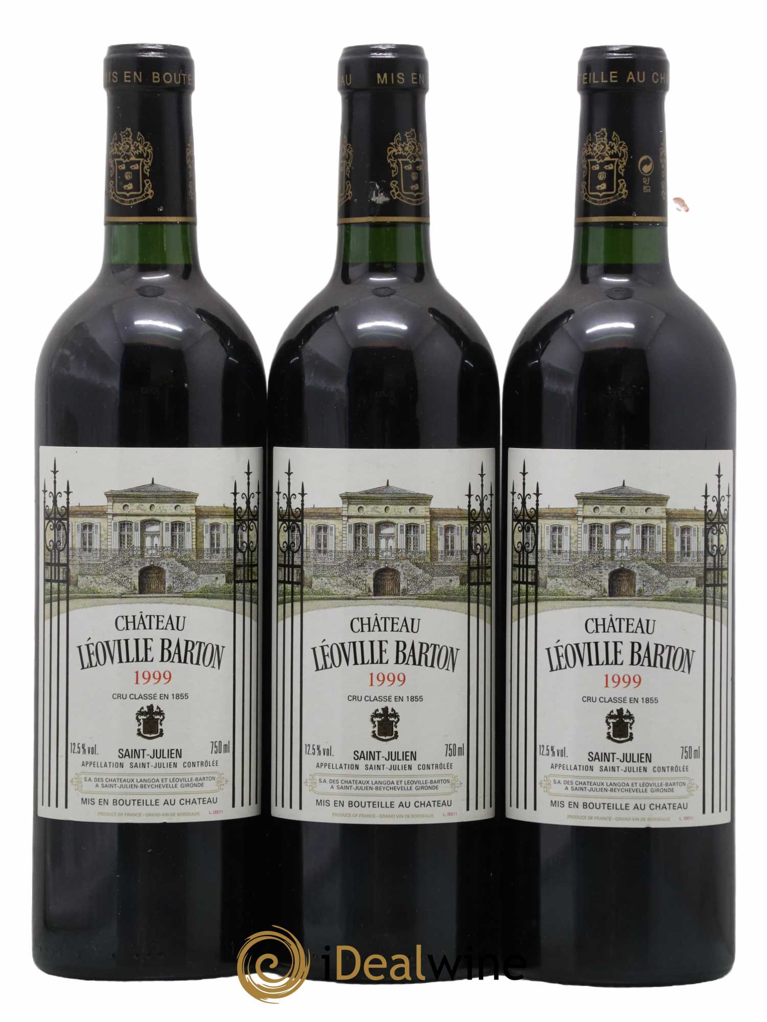 Château Léoville Barton 2ème Grand Cru Classé 1999 - Lot de 3 bouteilles - 0