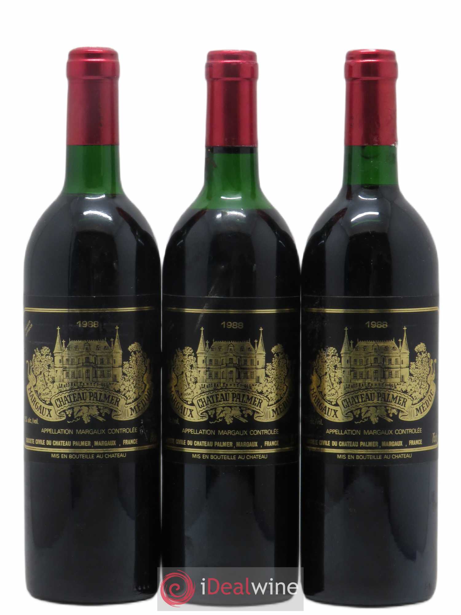 Château Palmer 3ème Grand Cru Classé 1988 - Lot de 3 bouteilles - 0