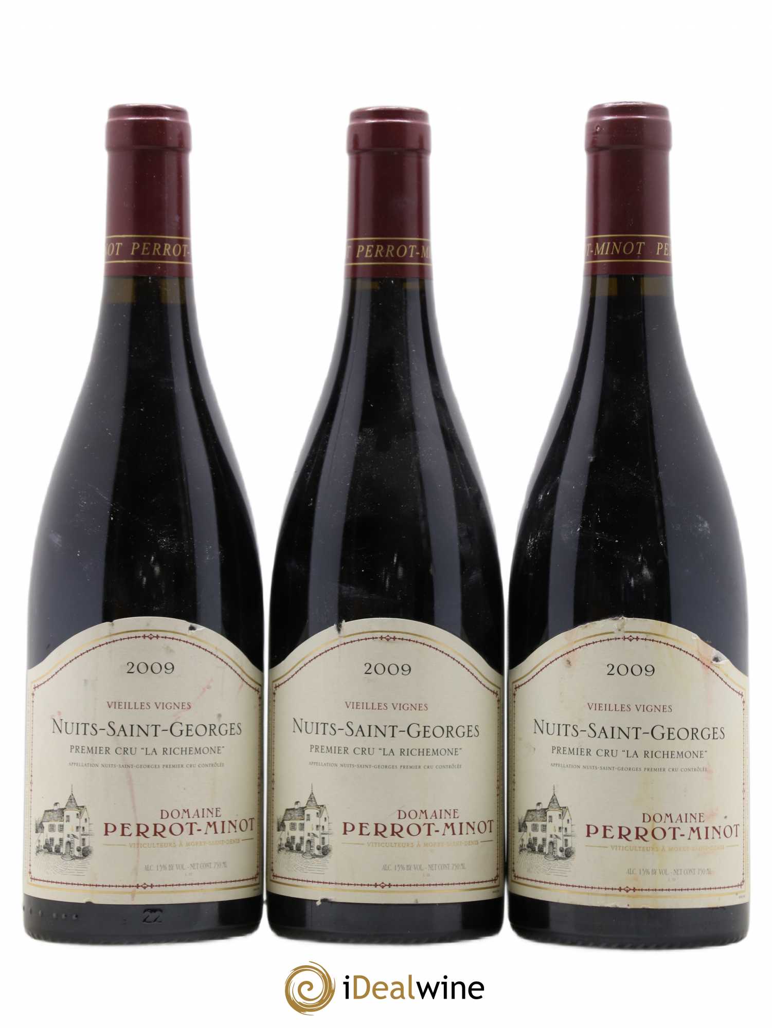 Nuits-Saint-Georges 1er Cru La Richemone Vieilles Vignes Perrot-Minot 2009 - Lot de 3 bouteilles - 0