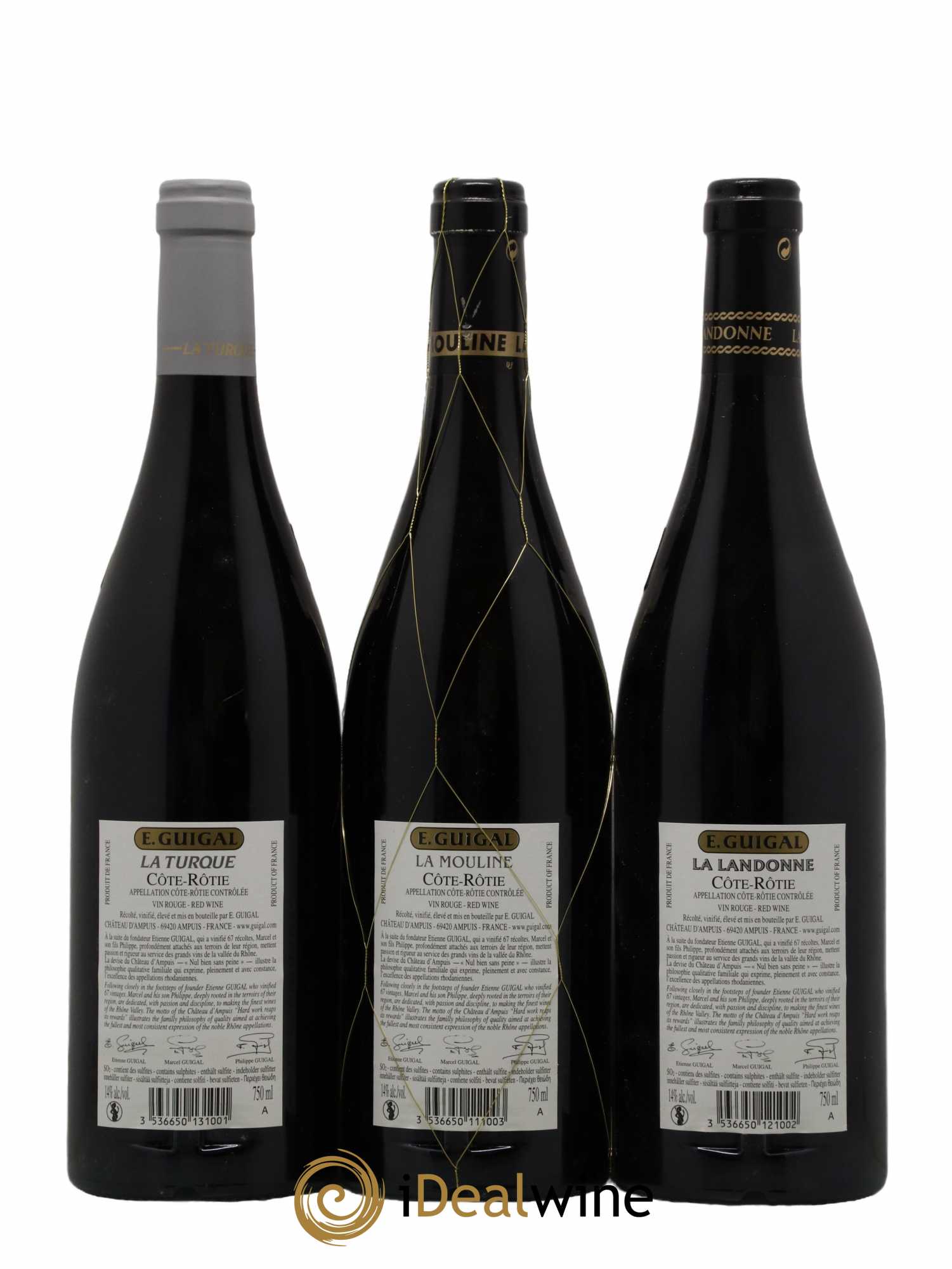 Côte-Rôtie Guigal Trilogie La Turque - La Landonne - La Mouline 2017 - Posten von 3 Flaschen - 1