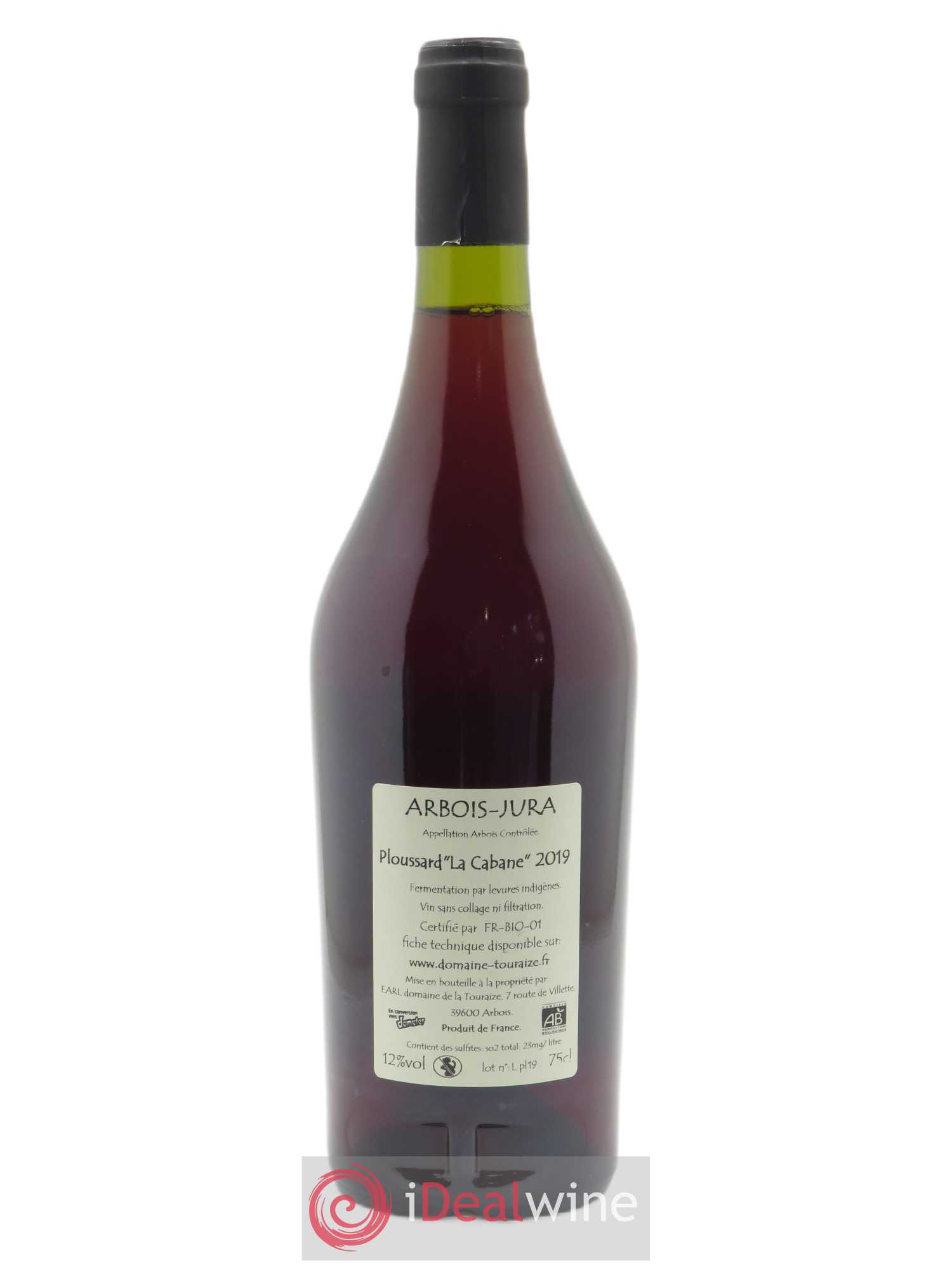 Arbois Ploussard La Cabane Domaine de la Touraize 2019 - Lot de 1 bouteille - 1