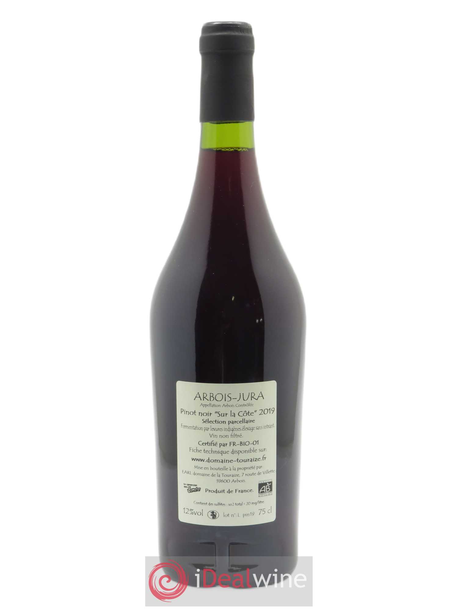 Arbois Pinot Noir Sur La Côte Domaine de la Touraize 2019 - Lot de 1 bouteille - 1
