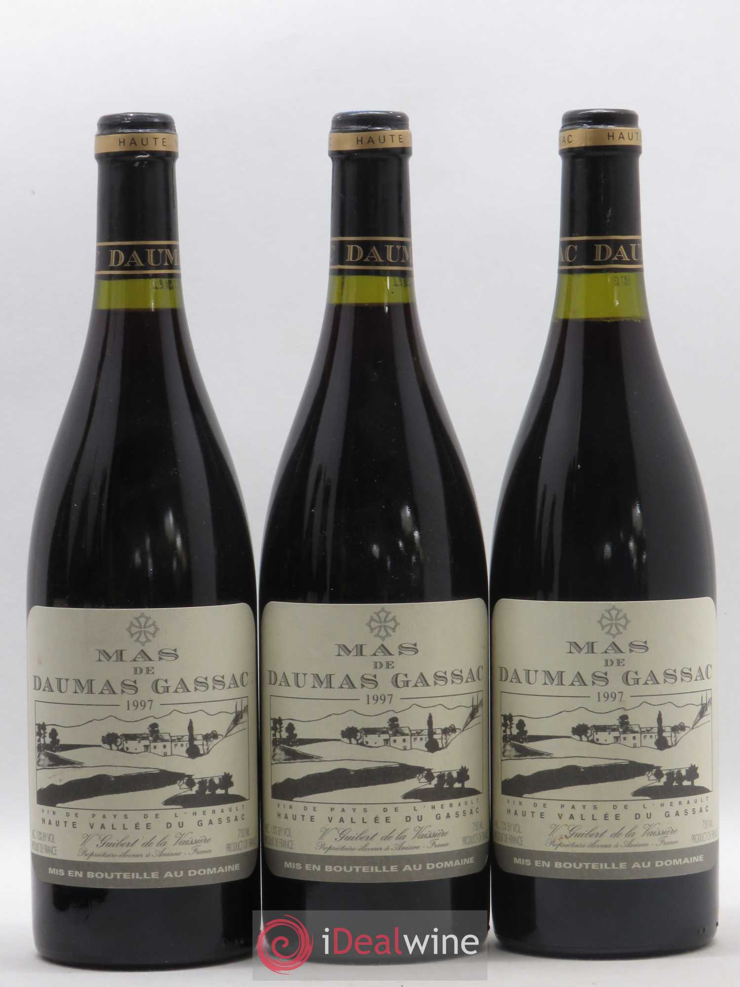 Saint-Guilhem-le-Désert - Cité d'Aniane Mas Daumas Gassac Famille Guibert de La Vaissière 1997 - Lot de 6 bouteilles - 1