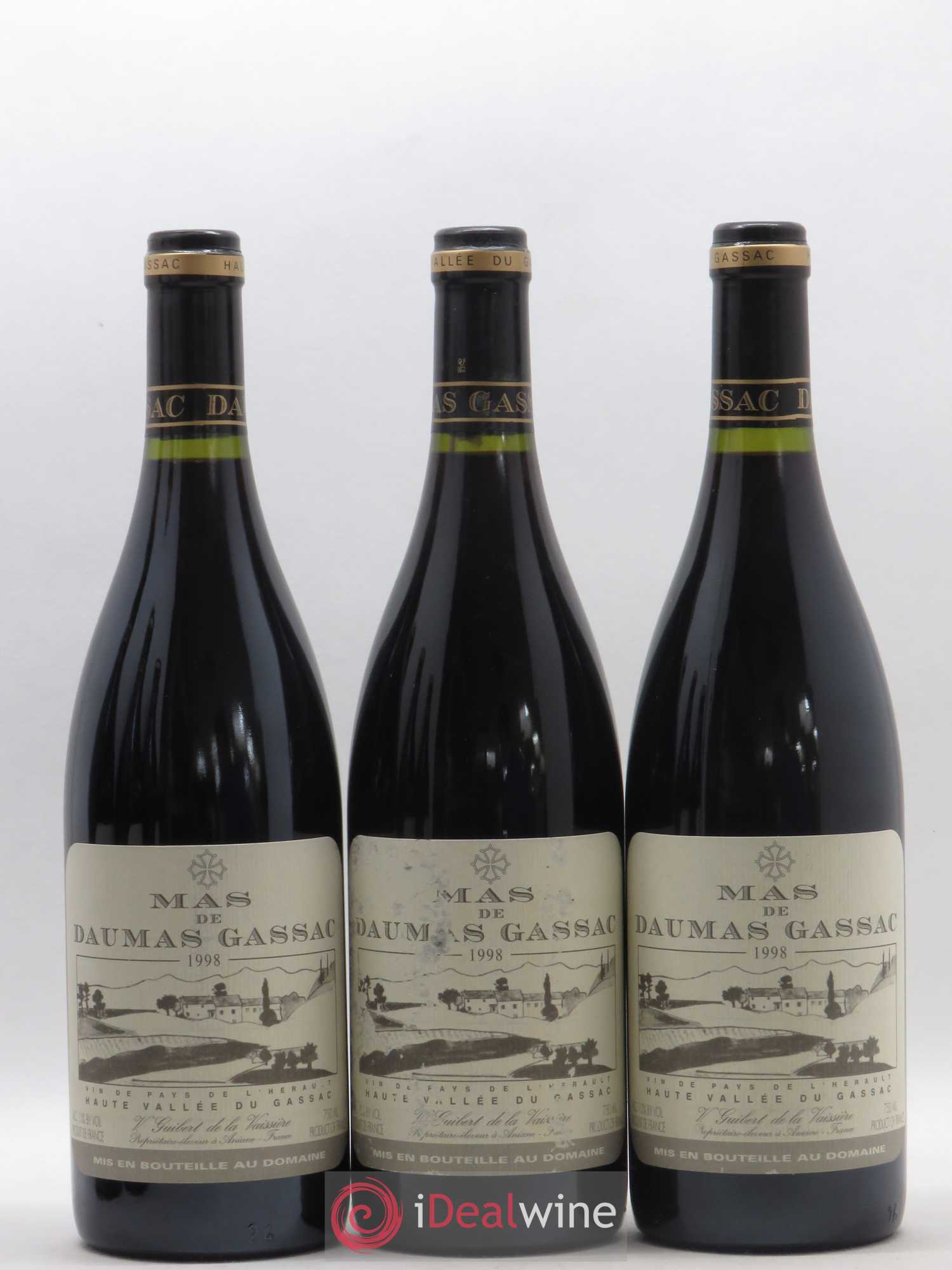 Saint-Guilhem-le-Désert - Cité d'Aniane Mas Daumas Gassac Famille Guibert de La Vaissière 1998 - Lot de 6 bouteilles - 1