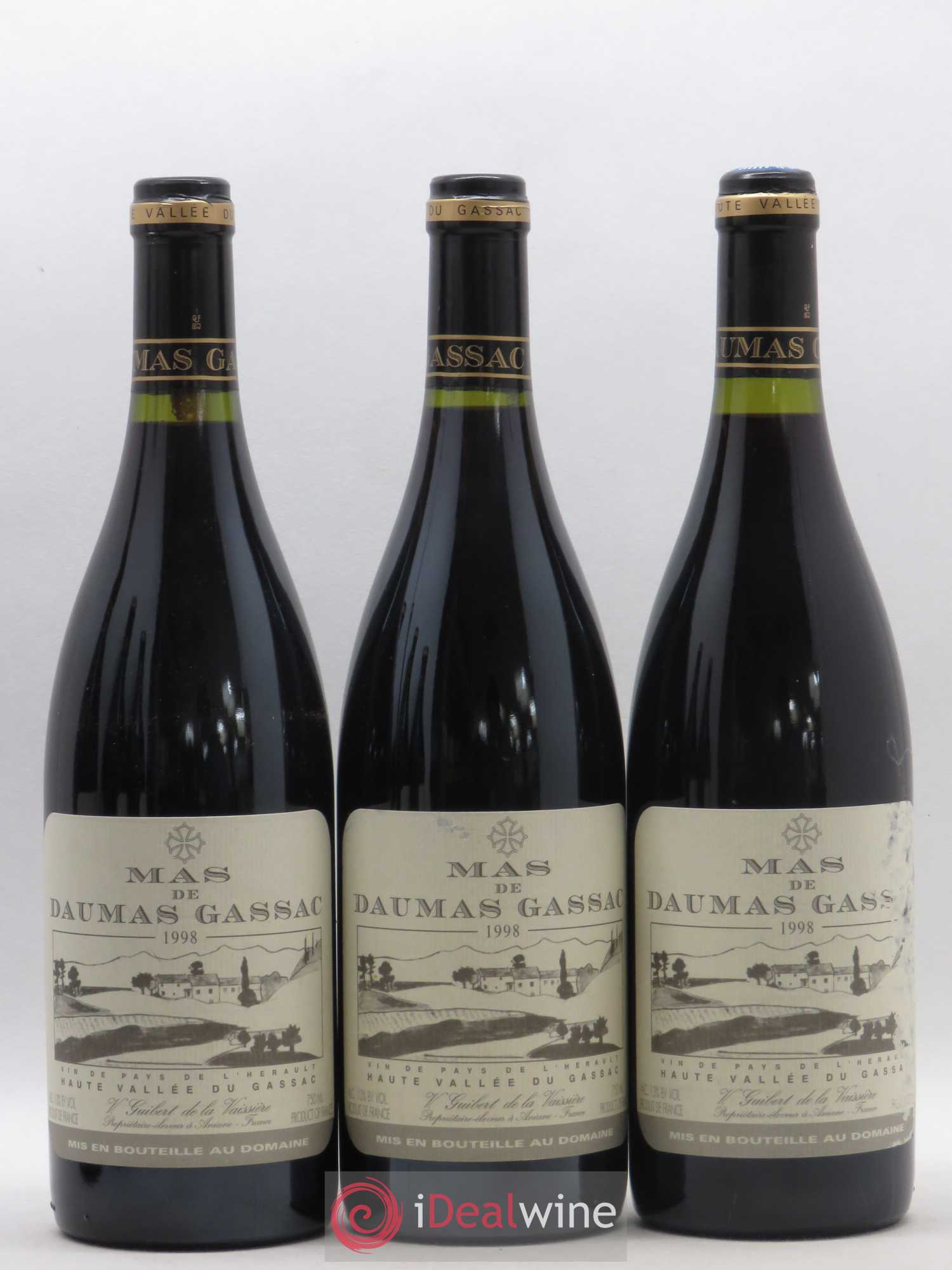 Saint-Guilhem-le-Désert - Cité d'Aniane Mas Daumas Gassac Famille Guibert de La Vaissière 1998 - Lot de 6 bouteilles - 1