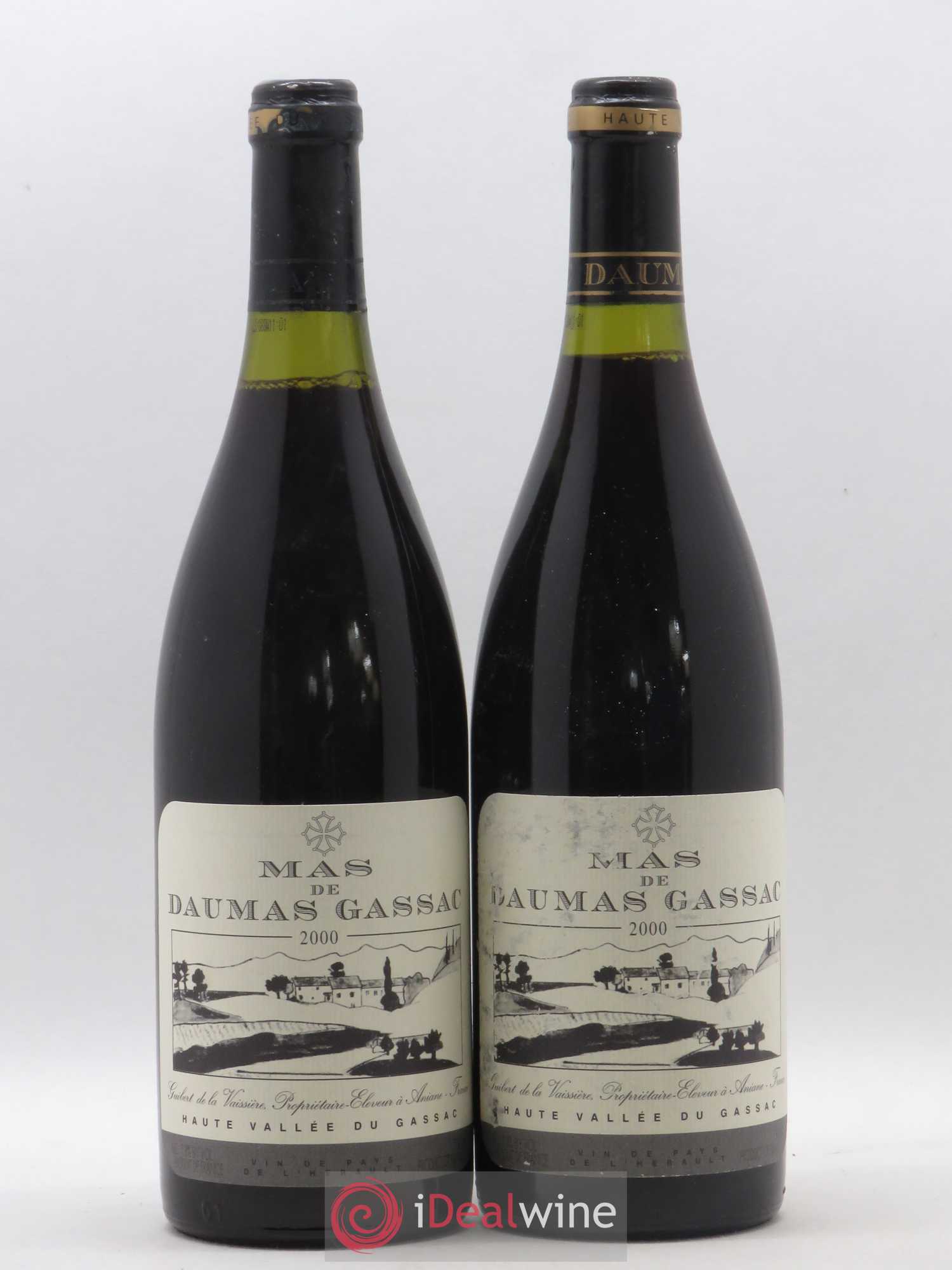 Saint-Guilhem-le-Désert - Cité d'Aniane Mas Daumas Gassac Famille Guibert de La Vaissière 2000 - Lot de 2 bouteilles - 0