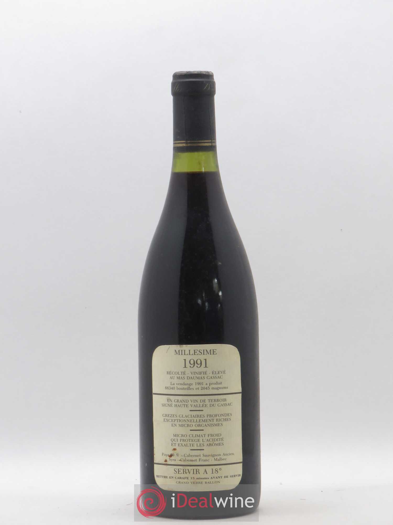 Saint-Guilhem-le-Désert - Cité d'Aniane Mas Daumas Gassac Famille Guibert de La Vaissière 1991 - Lot de 1 bouteille - 1