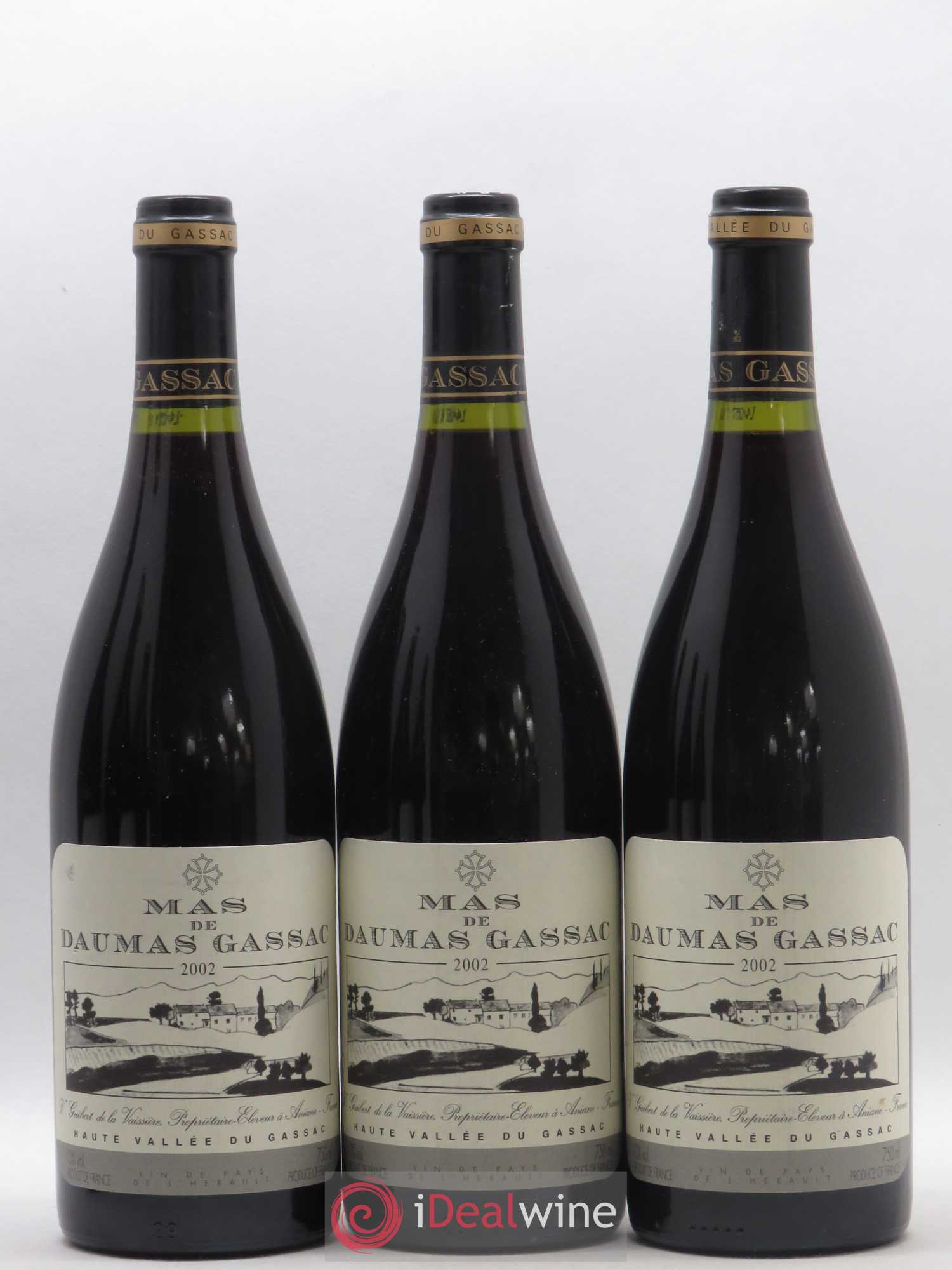 Saint-Guilhem-le-Désert - Cité d'Aniane Mas Daumas Gassac Famille Guibert de La Vaissière 2002 - Lot de 6 bouteilles - 1