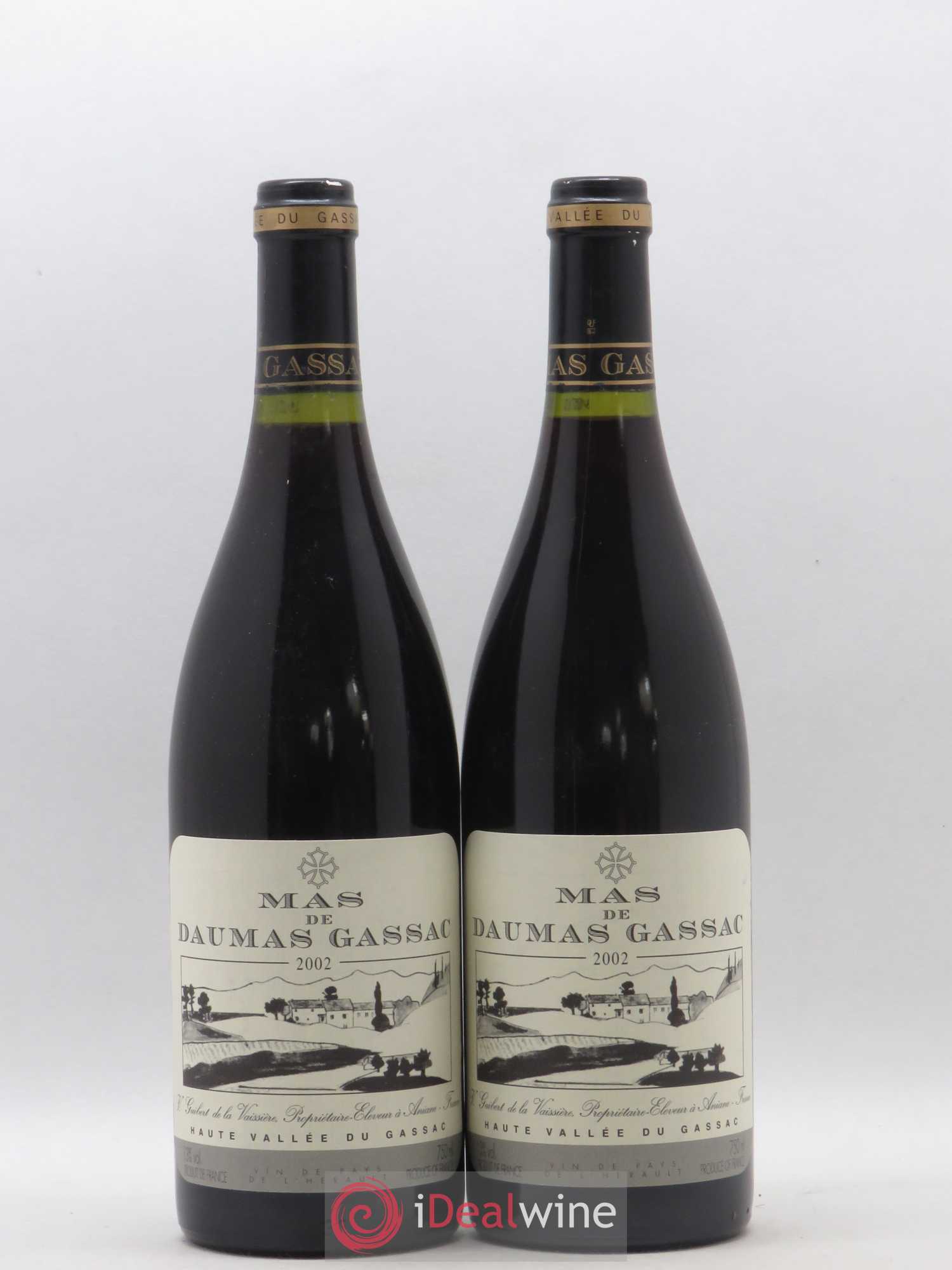 Saint-Guilhem-le-Désert - Cité d'Aniane Mas Daumas Gassac Famille Guibert de La Vaissière 2002 - Lot de 2 bouteilles - 0