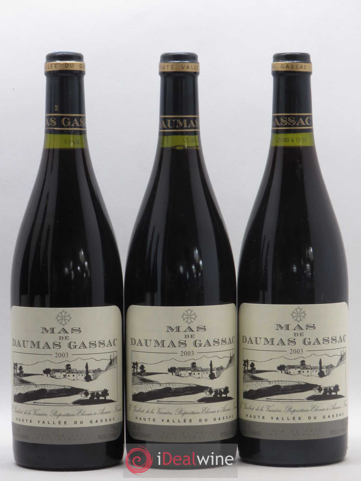 Saint-Guilhem-le-Désert - Cité d'Aniane Mas Daumas Gassac Famille Guibert de La Vaissière 2003 - Lot de 6 bouteilles - 1