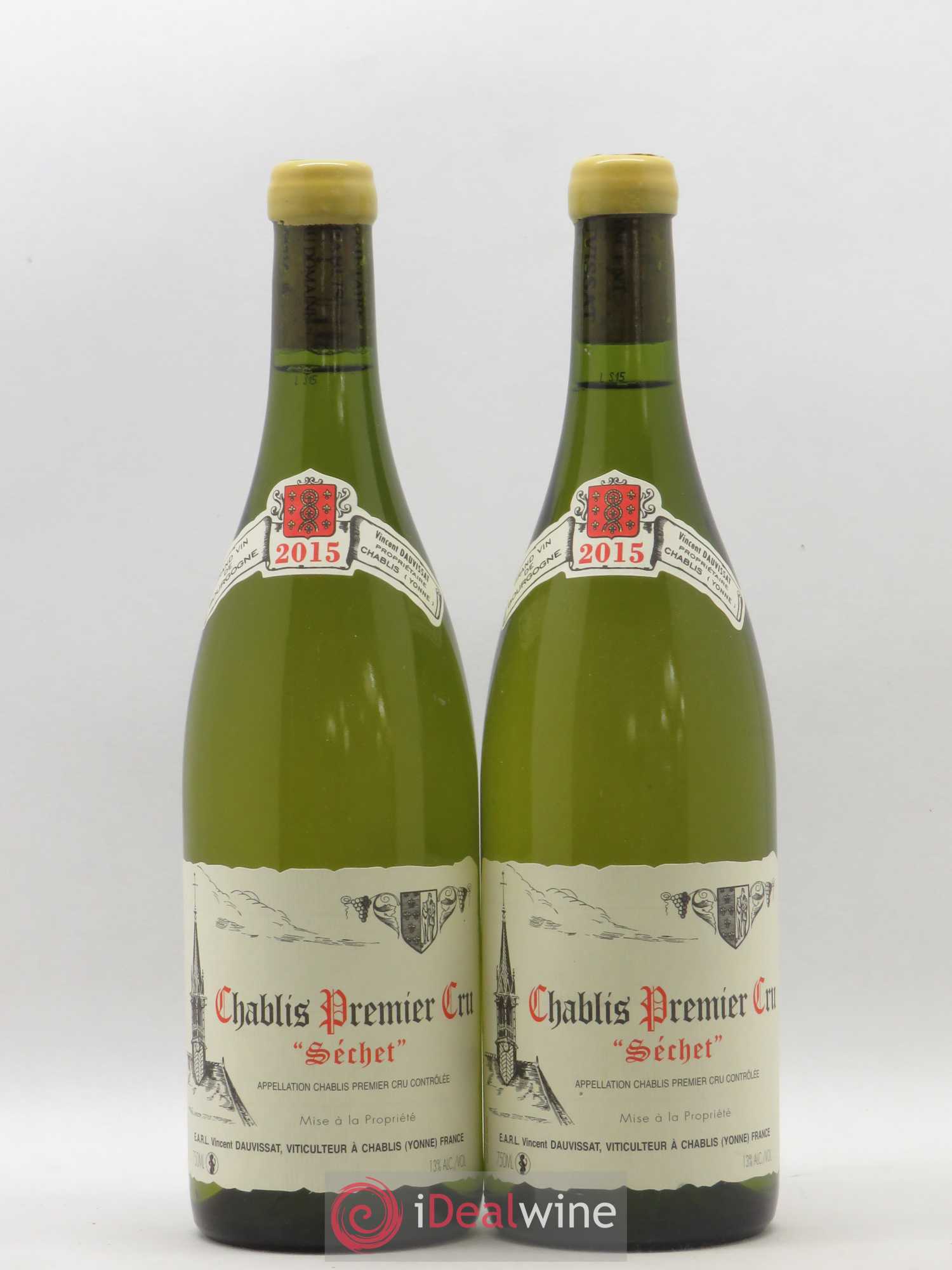 Chablis 1er Cru Séchet Vincent Dauvissat (Domaine) 2015 - Lot de 2 bouteilles - 0