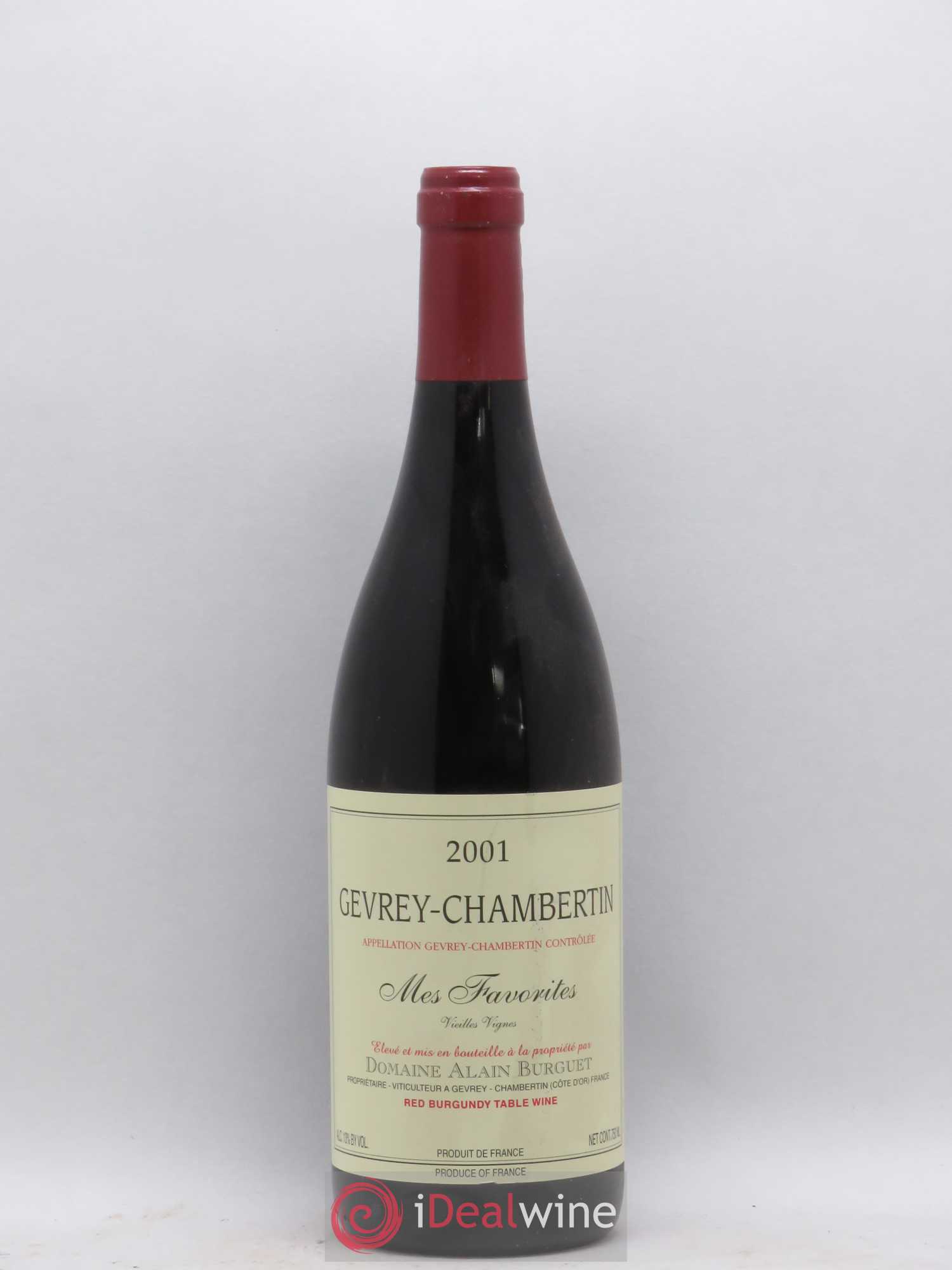Gevrey-Chambertin Mes Favorites Vieilles vignes Domaine Alain Burguet 2001 - Posten von 1 Flasche - 0