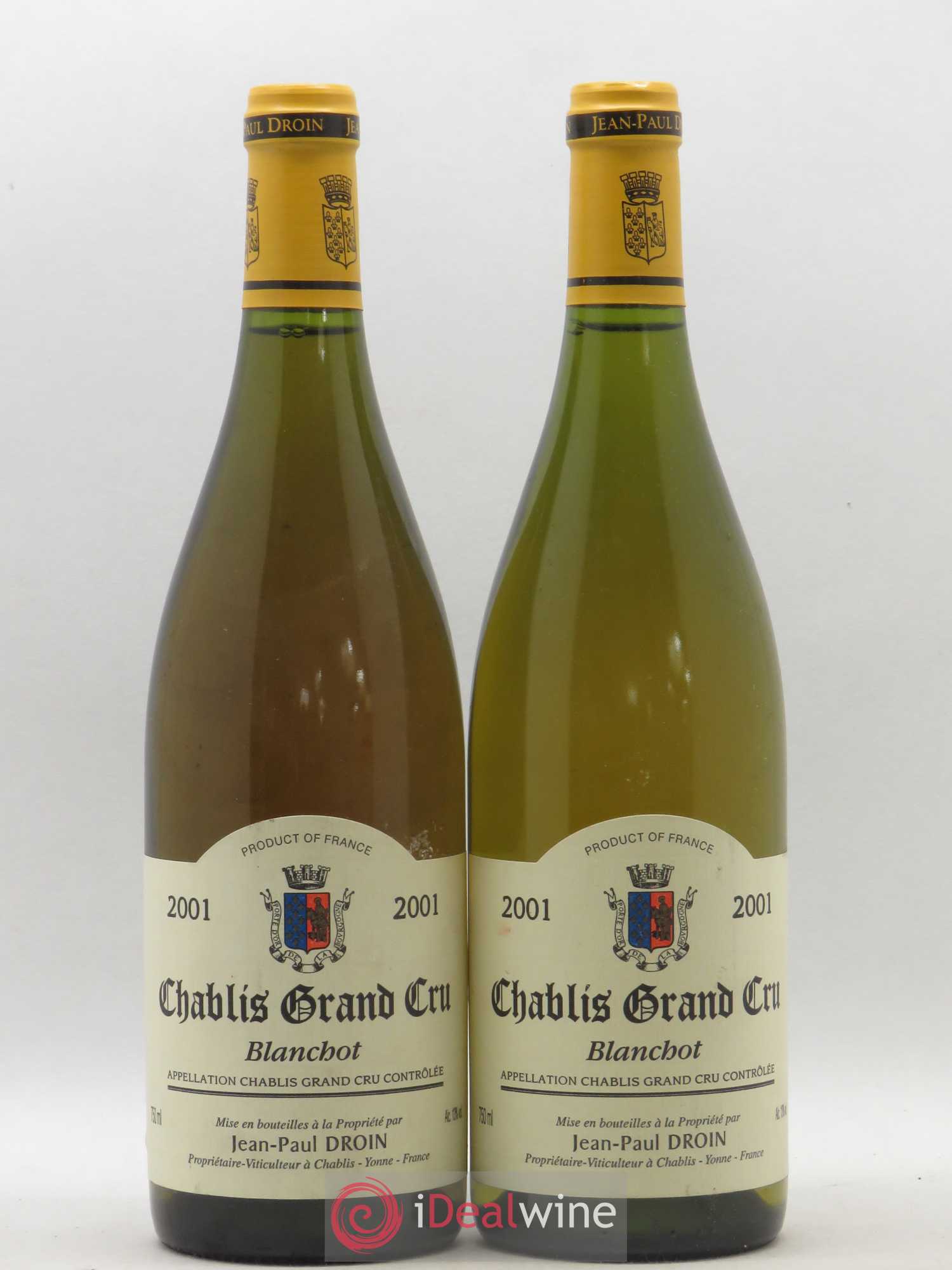 Chablis Grand Cru Blanchot Jean-Paul & Benoît Droin (Domaine) 2001 - Lot de 2 bouteilles - 0