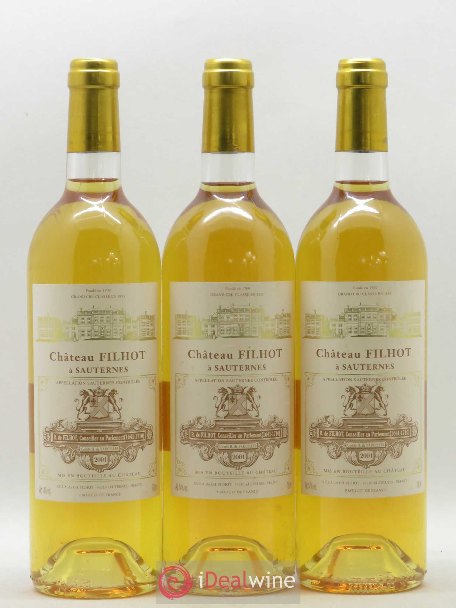 Château Filhot 2ème Grand Cru Classé 2001 - Lotto di 3 bottiglie - 0