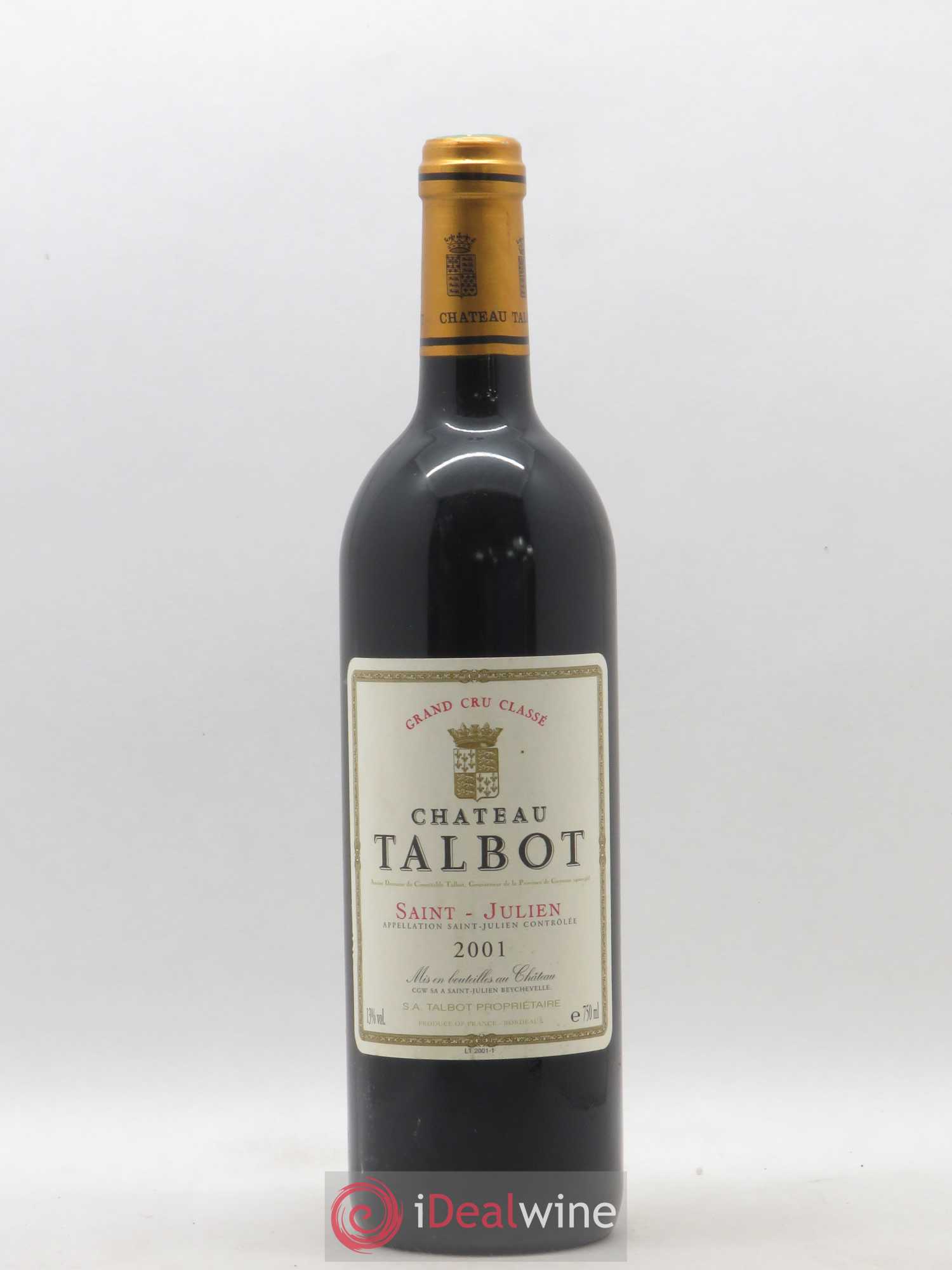 Château Talbot 4ème Grand Cru Classé 2001 - Lot de 1 bouteille - 0
