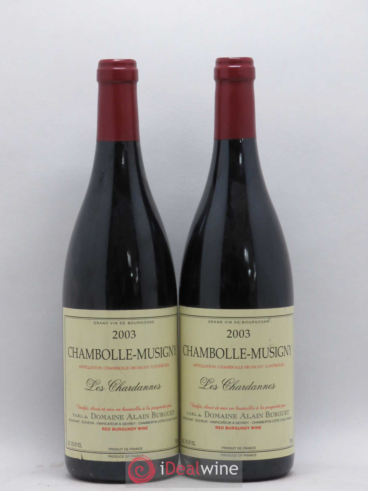 Chambolle-Musigny Chardanne Domaine Alain Burguet 2003 - Posten von 2 Flaschen - 0