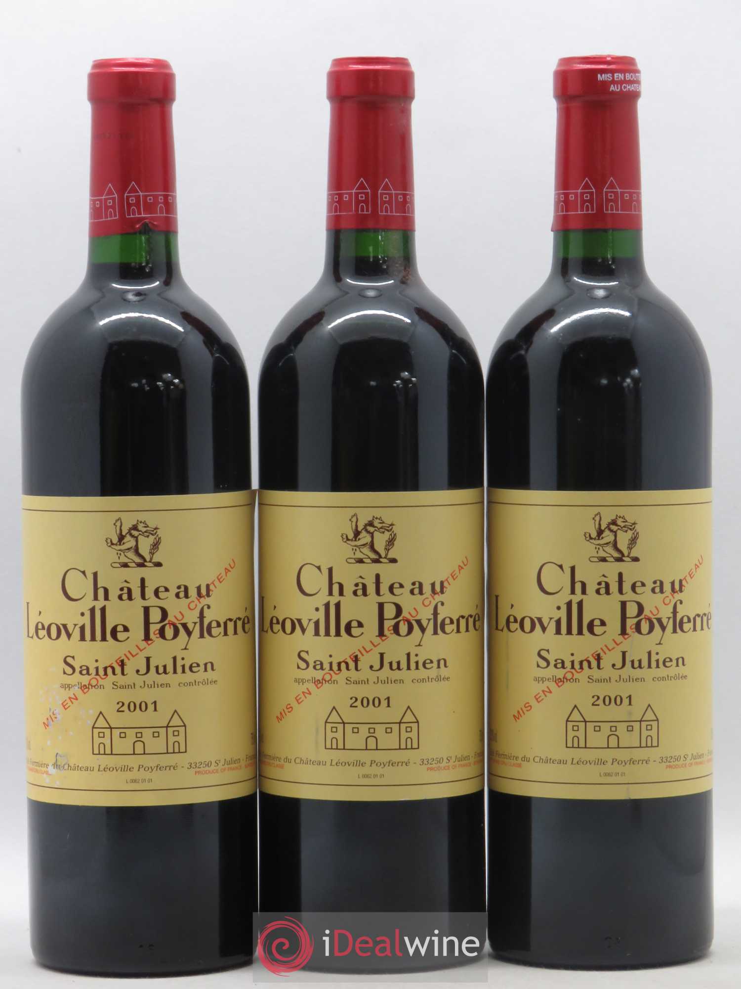 Château Léoville Poyferré 2ème Grand Cru Classé 2001 - Lot de 3 bouteilles - 0