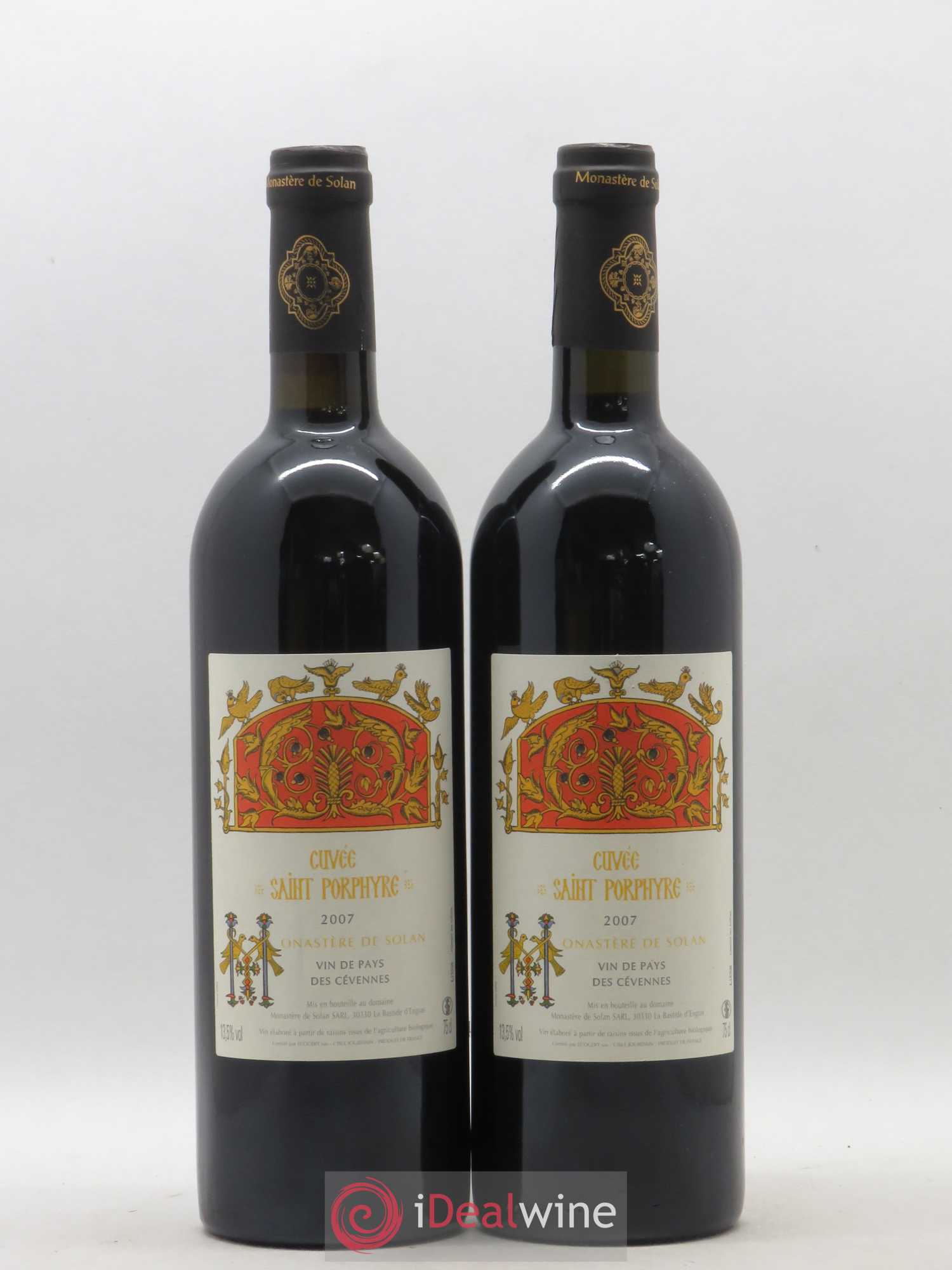 Languedoc IGP Cévennes Cuvée Saint Porphyre Monastère De Solan 2007 - Posten von 2 Flaschen - 0