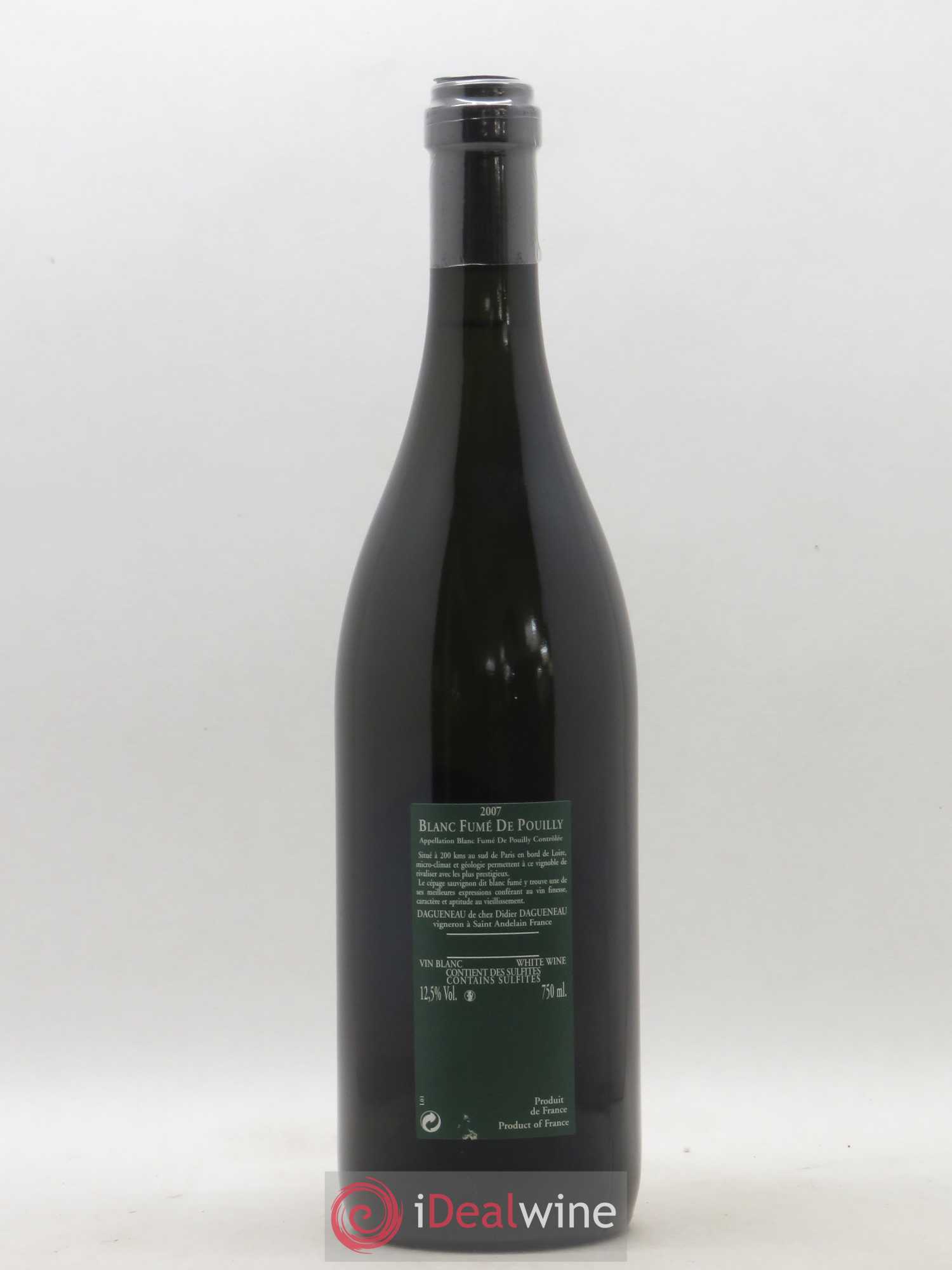 Vin de France (anciennement Pouilly-Fumé) Silex Dagueneau (Domaine Didier - Louis-Benjamin) 2007 - Lot de 1 bouteille - 1