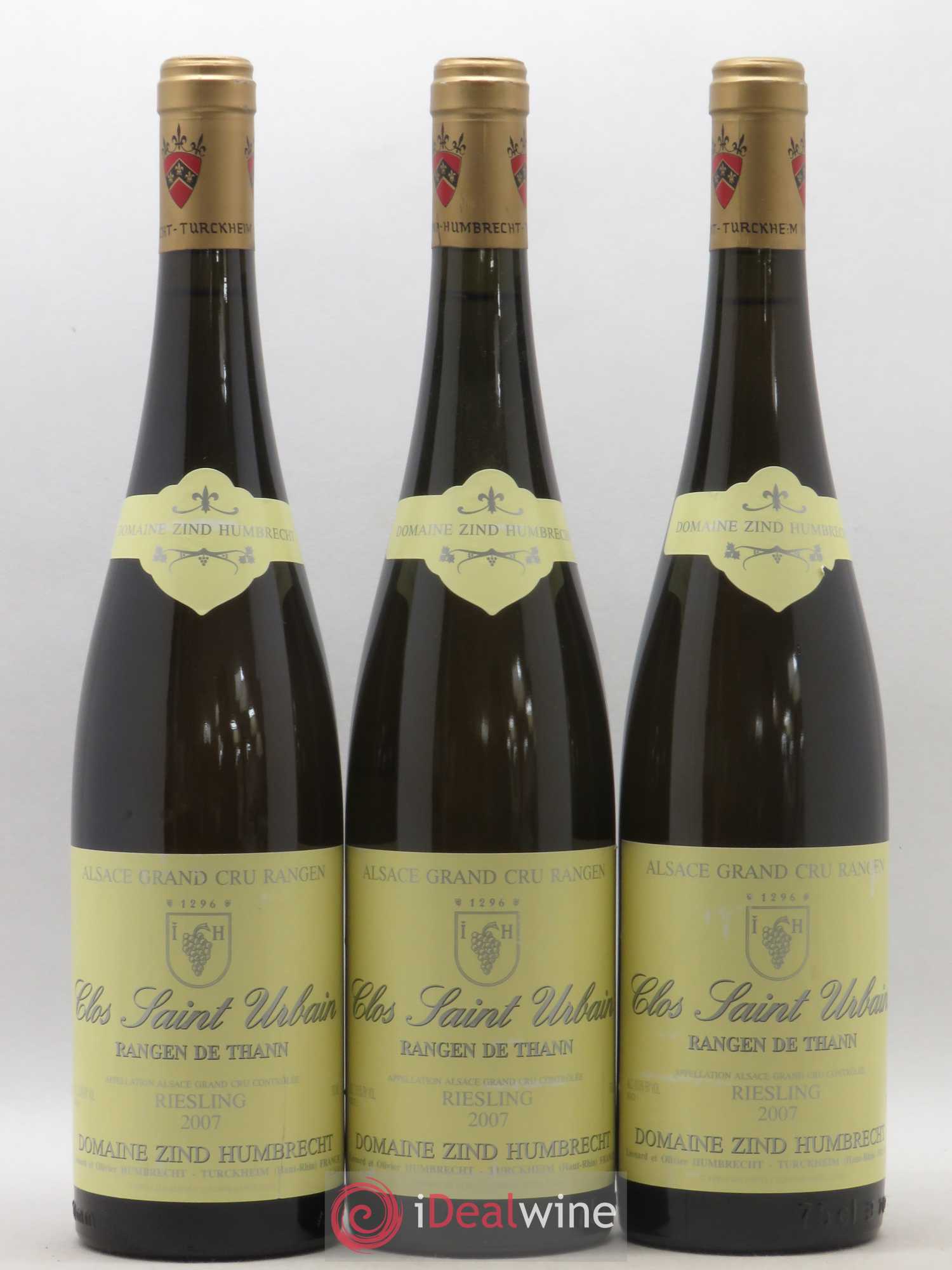 Alsace Riesling Grand Cru Rangen de Thann Clos Saint Urbain Zind-Humbrecht (Domaine) 2007 - Lot de 3 bouteilles - 0