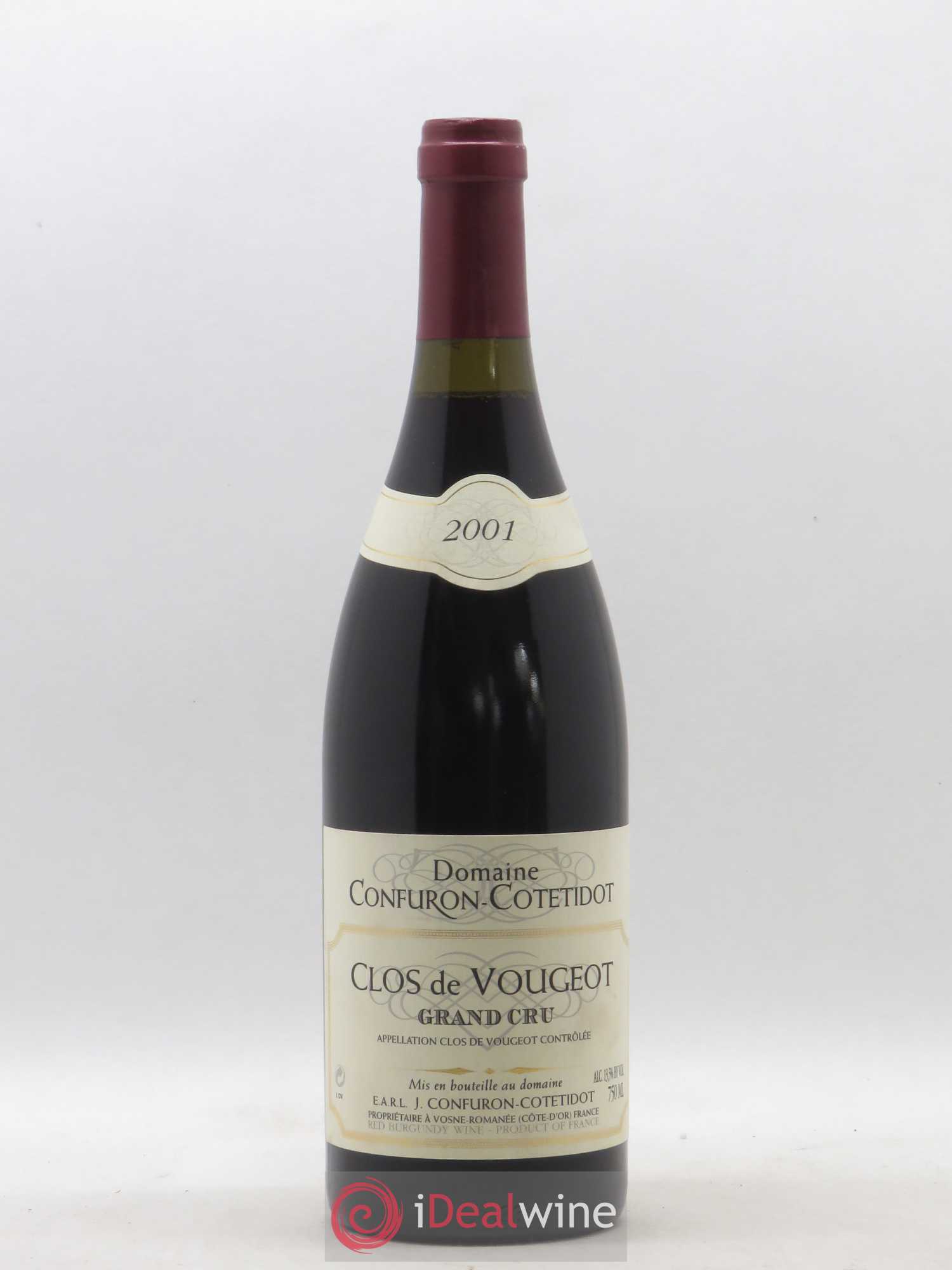 Clos de Vougeot Grand Cru Confuron-Cotetidot 2001 - Lot de 1 bouteille - 0