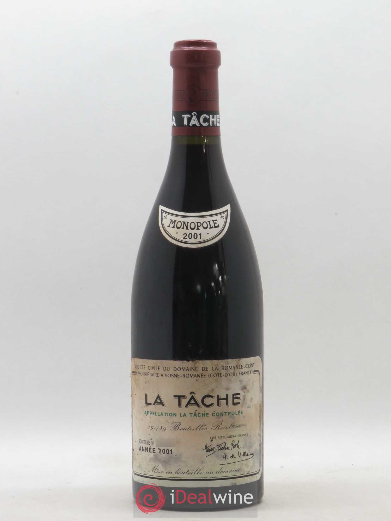 La Tâche Grand Cru Domaine de la Romanée-Conti 2001 - Lot de 1 bouteille - 0
