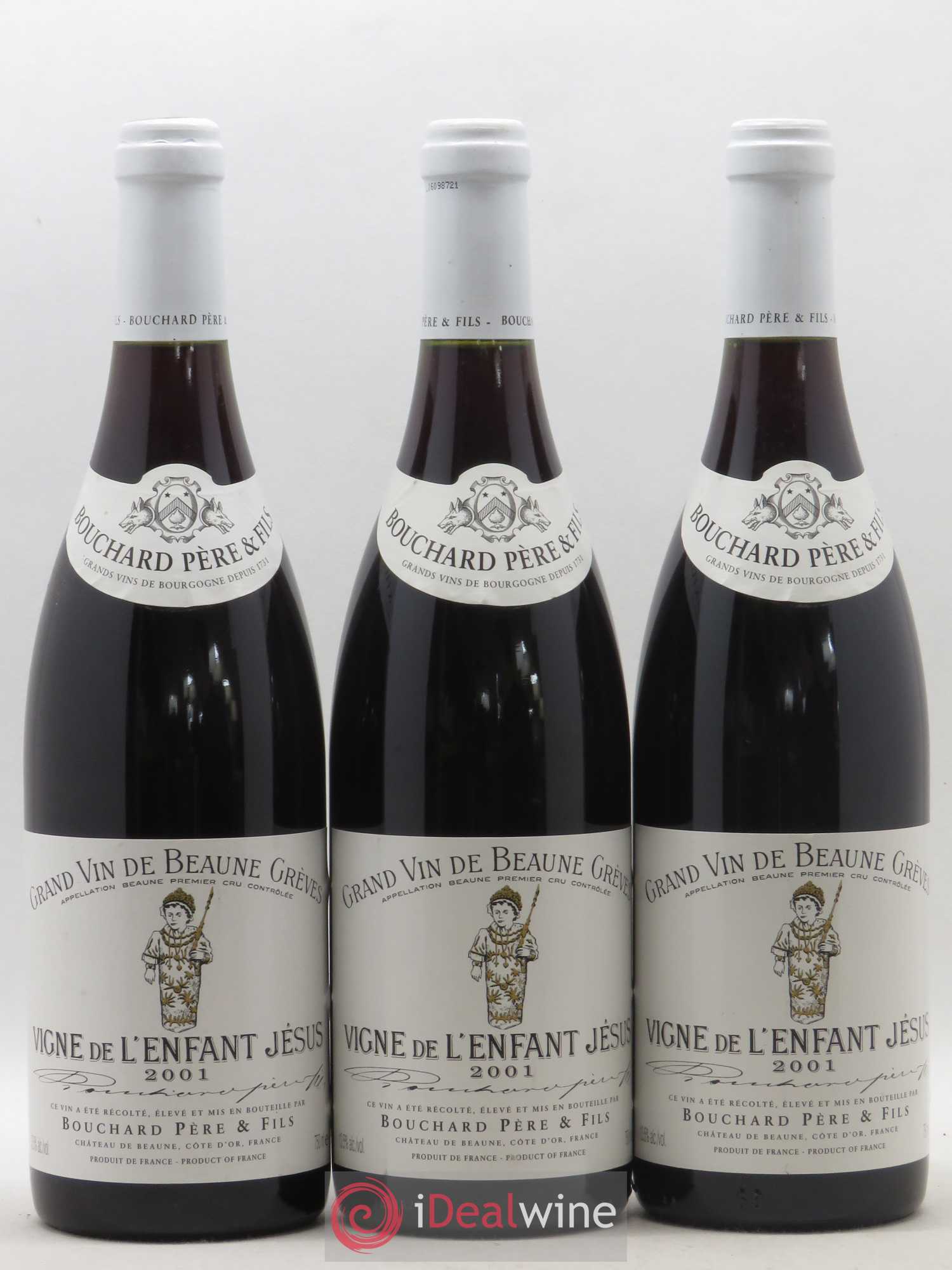 Beaune 1er Cru Grèves - Vigne de l'Enfant Jésus Bouchard Père & Fils 2001 - Lot de 3 bouteilles - 0