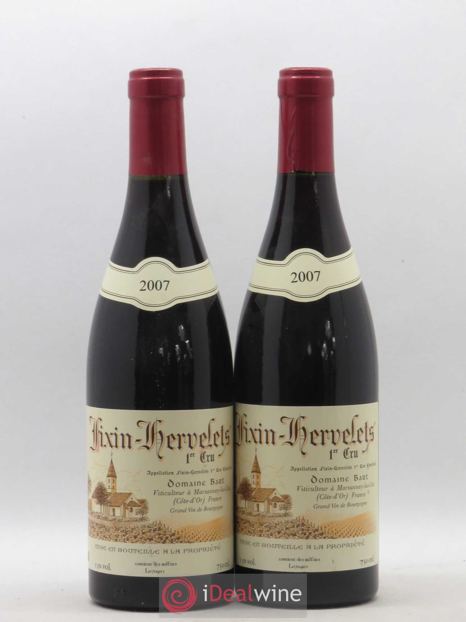 Fixin 1er Cru Hervelets Bart (Domaine) 2007 - Lot de 2 bouteilles - 0